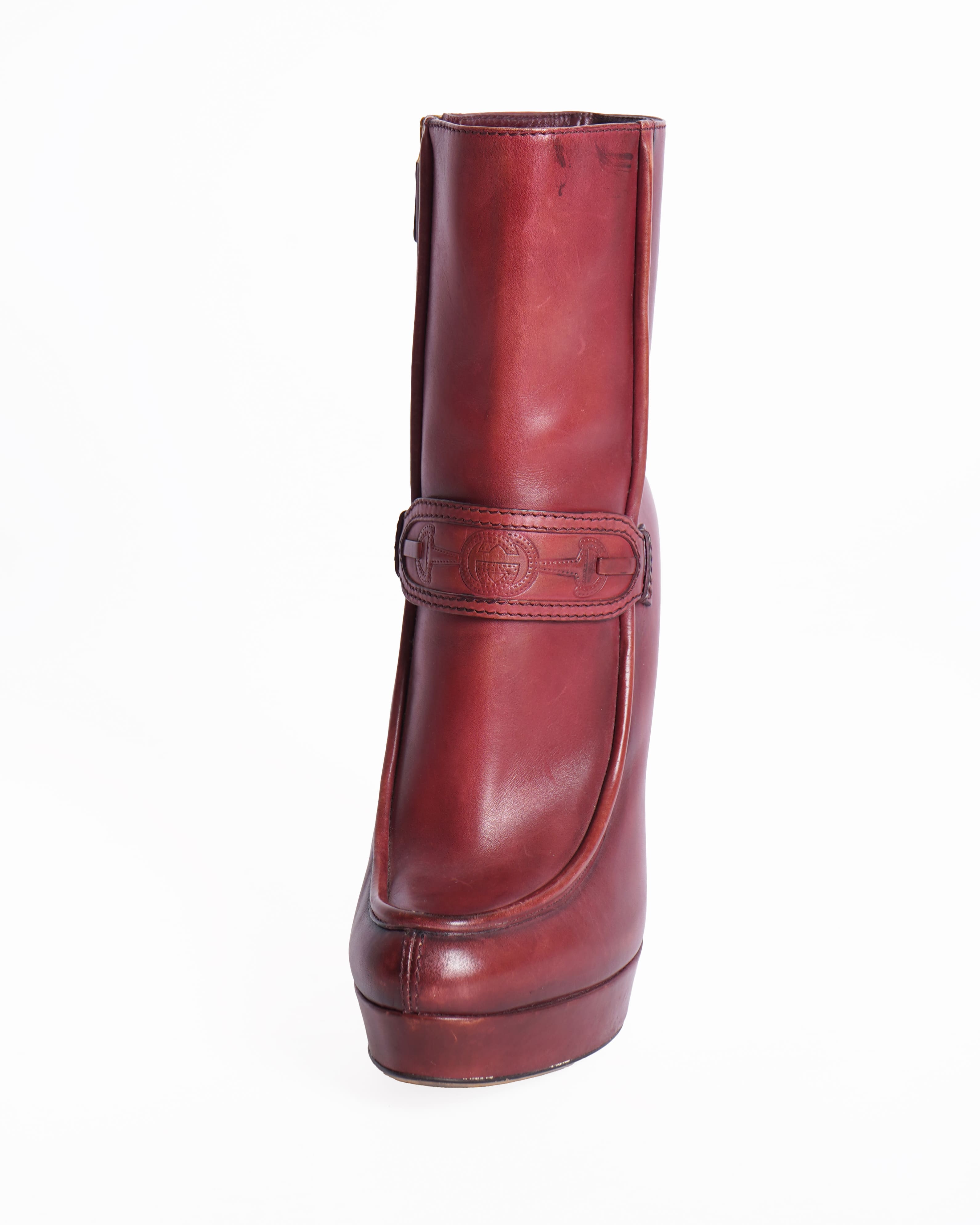 Gucci Burgundy Leather Boots