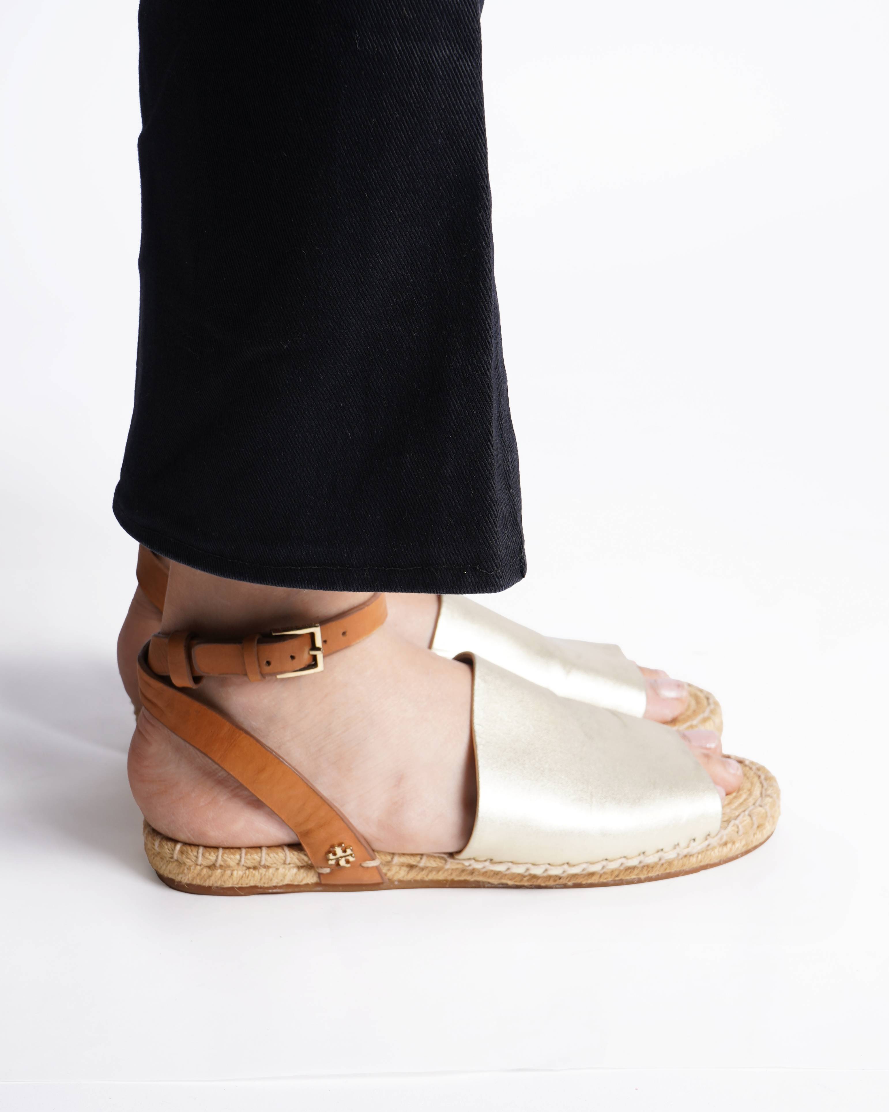 Tory burch metallic espadrille sandals