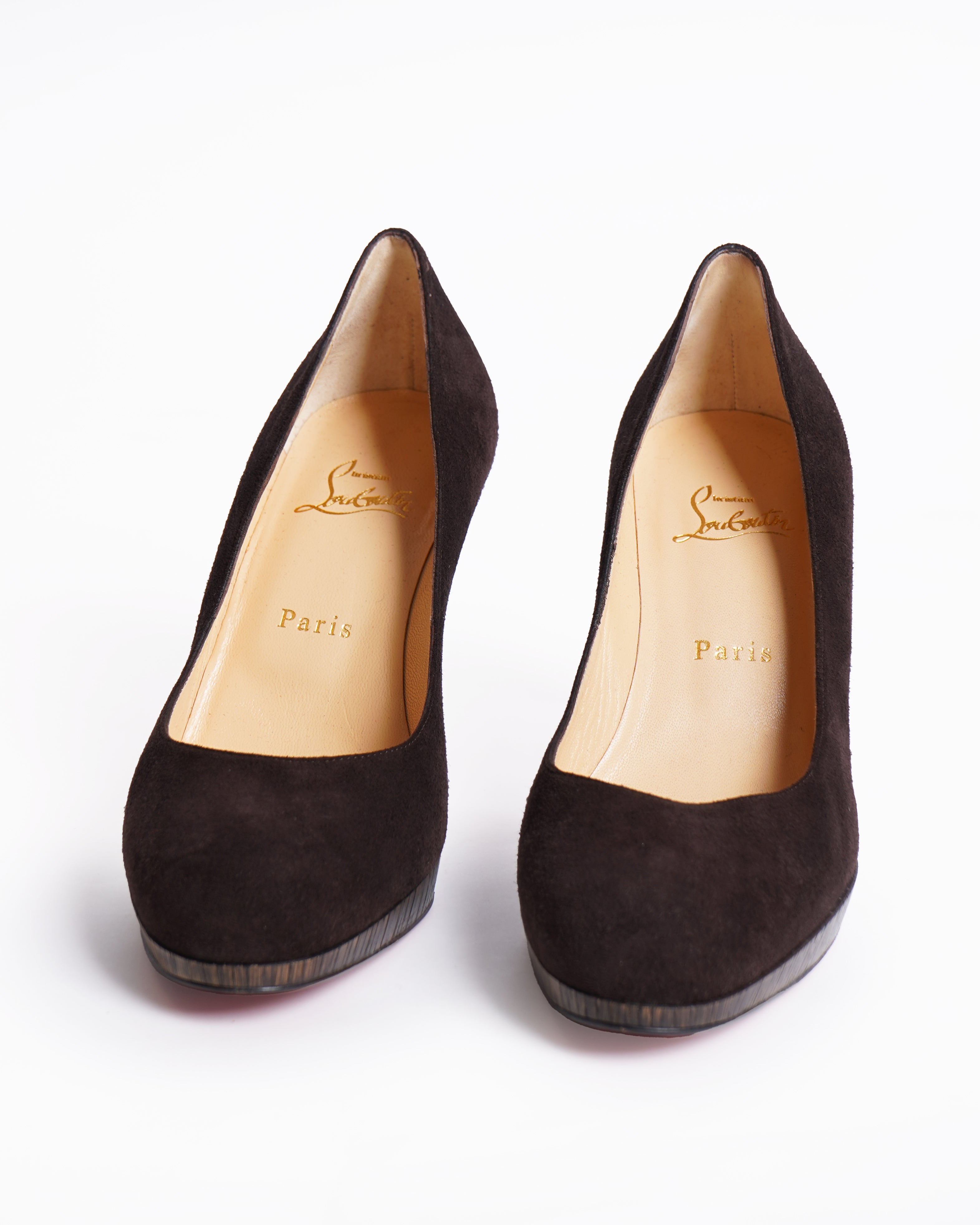 Christian Louboutin Suede Pumps In Brown