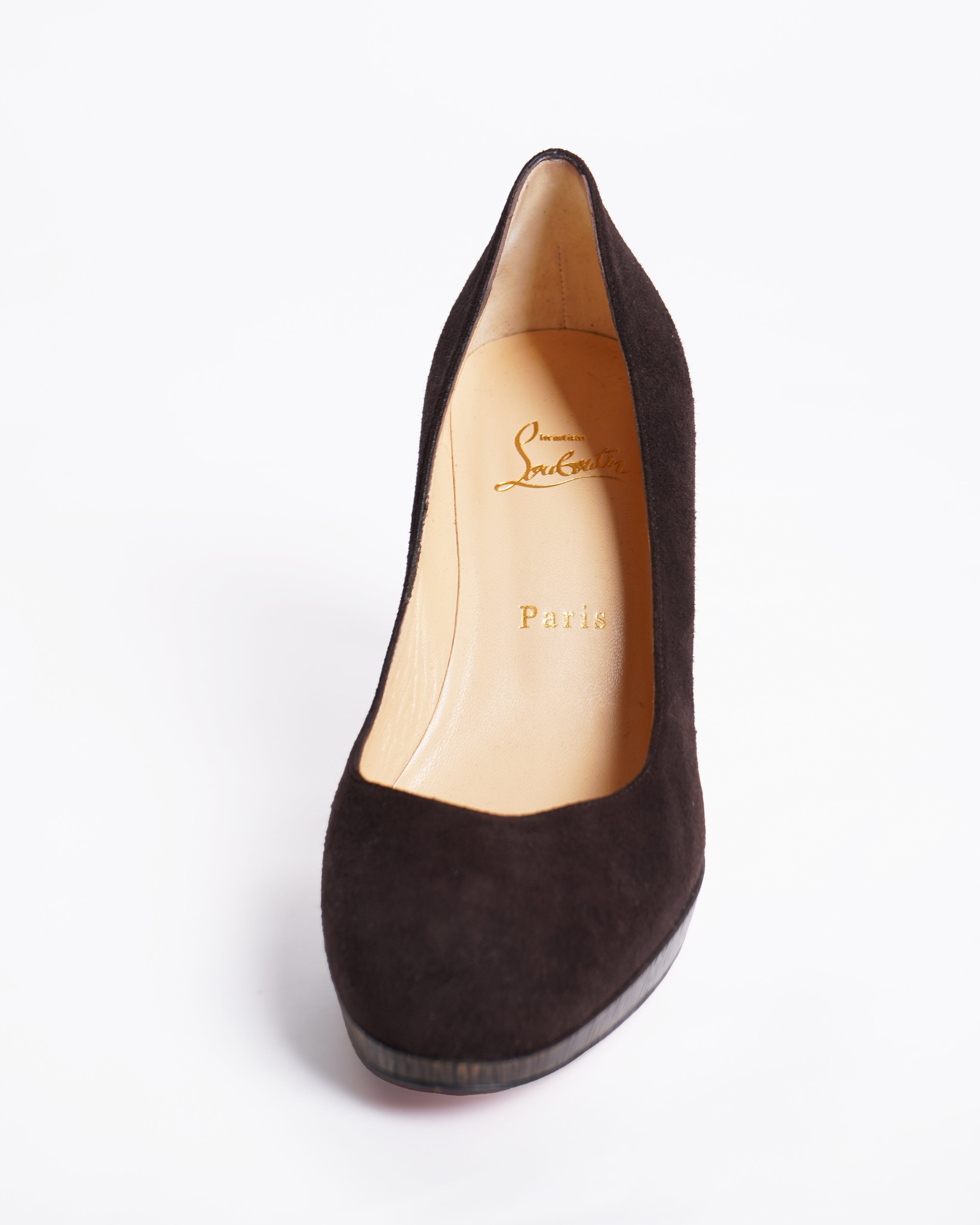 Christian Louboutin Suede Pumps In Brown