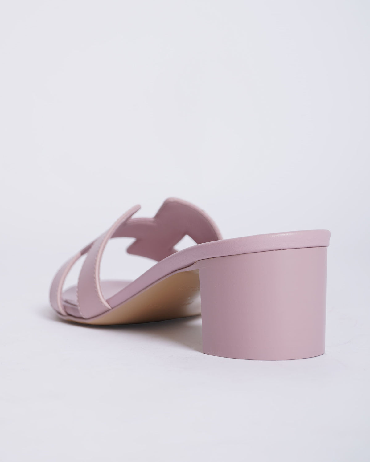 New Hermes Oasis Rose Calf Leather Heel Sandals