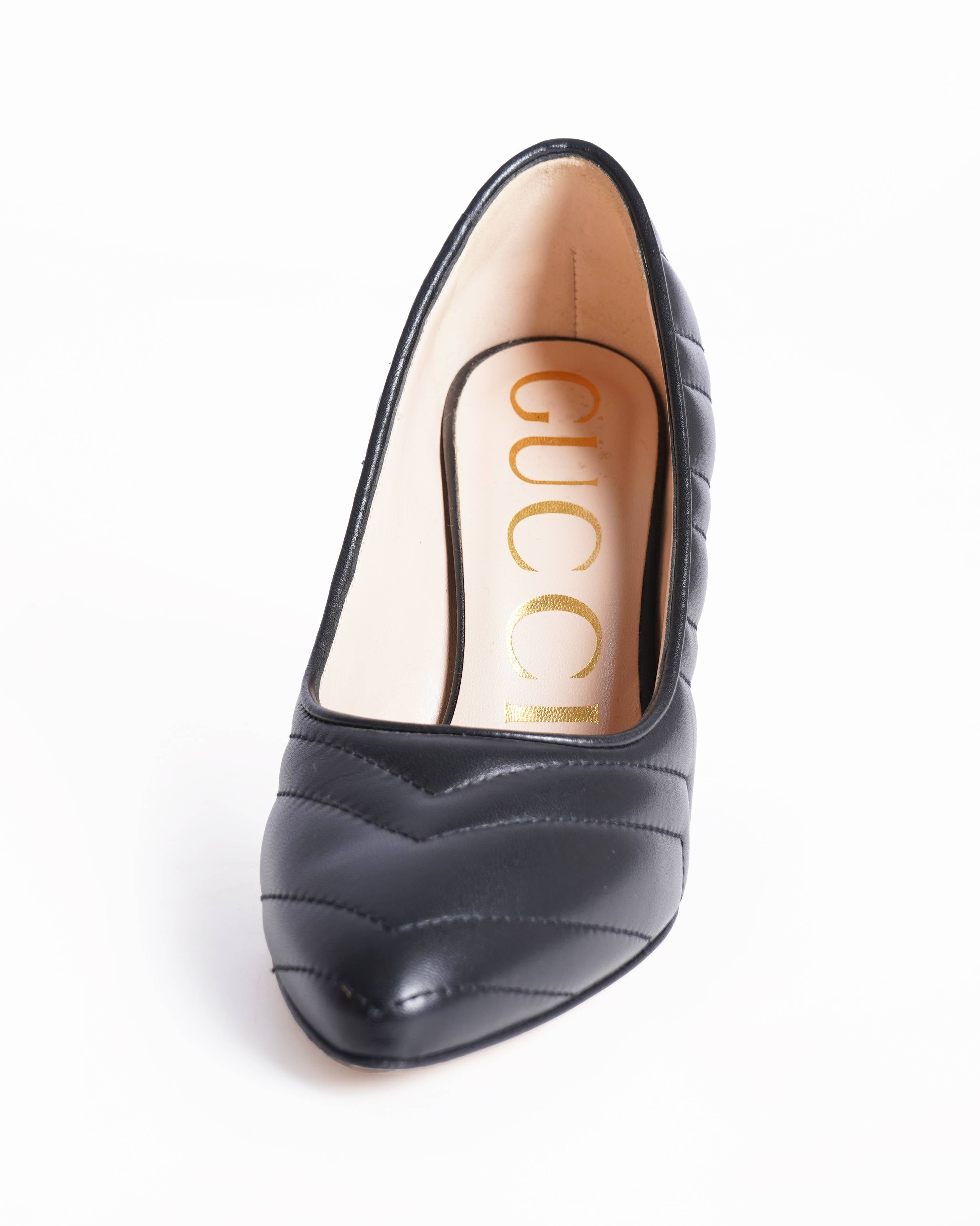 Gucci Black Pumps WIth Quilted Leather