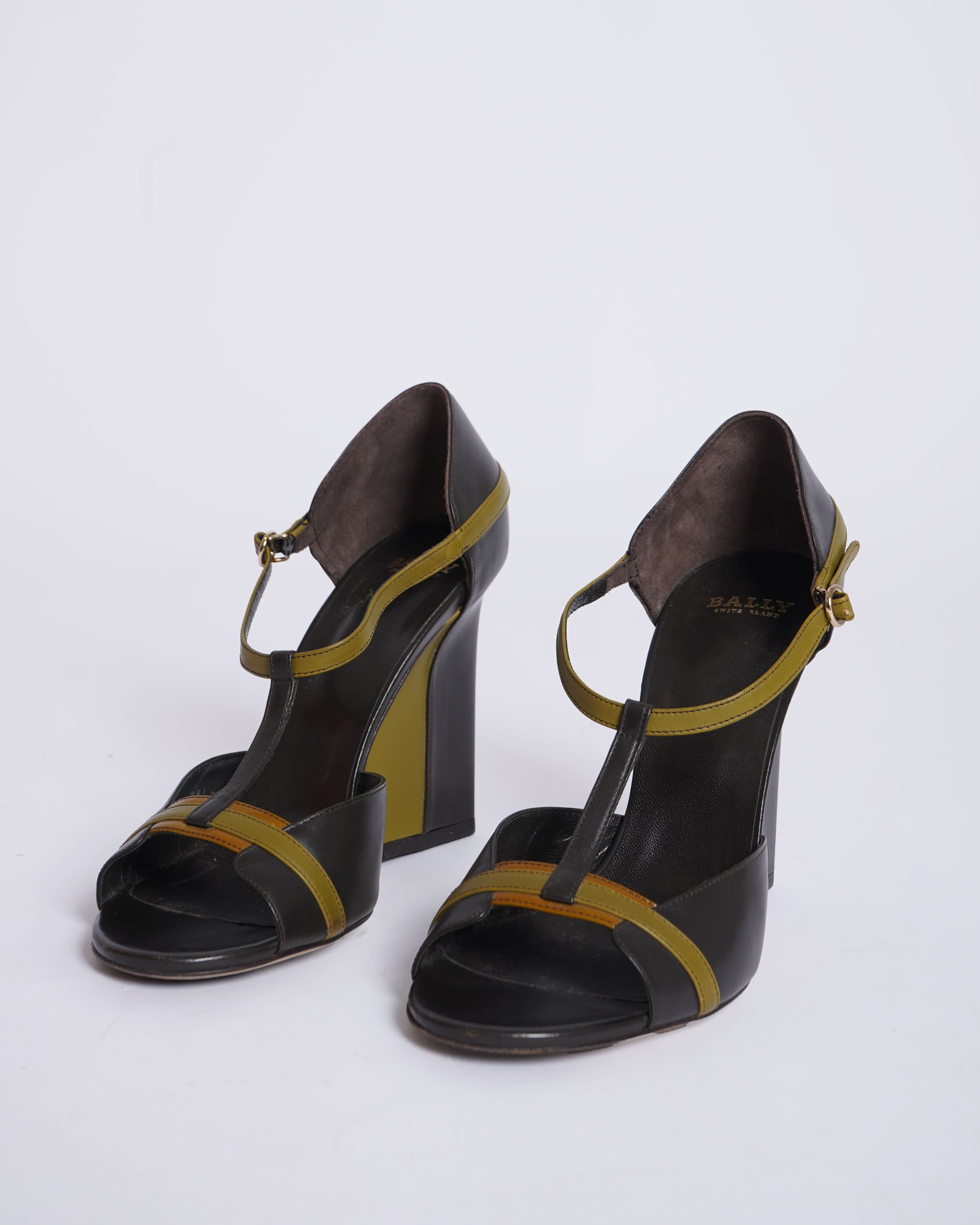 Bally heels in Black & Olive