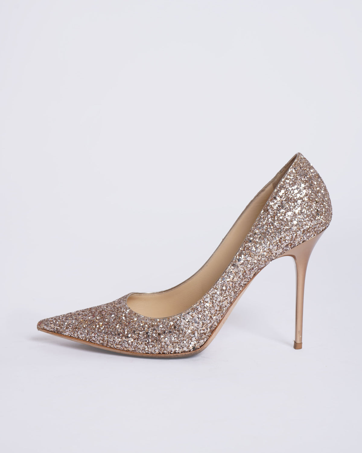 Jimmy Choo Heels in silver glitter