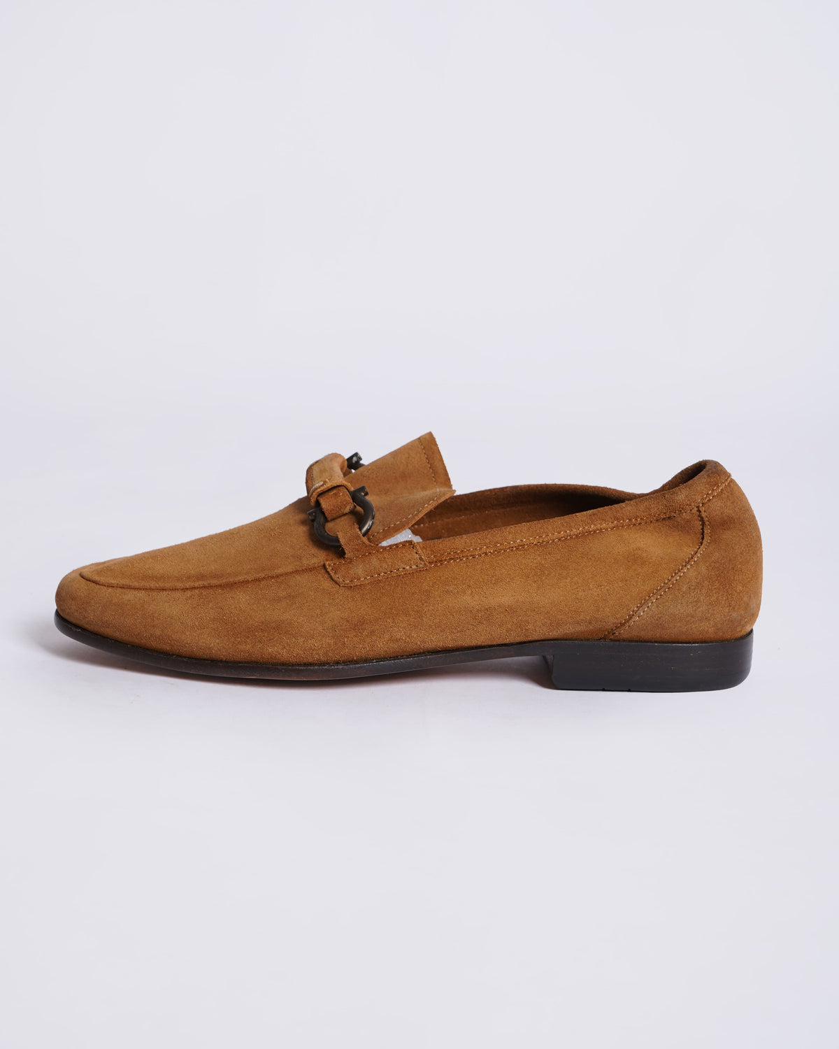Salvatore Ferragamo Men's Suede Loafers in Light Tan