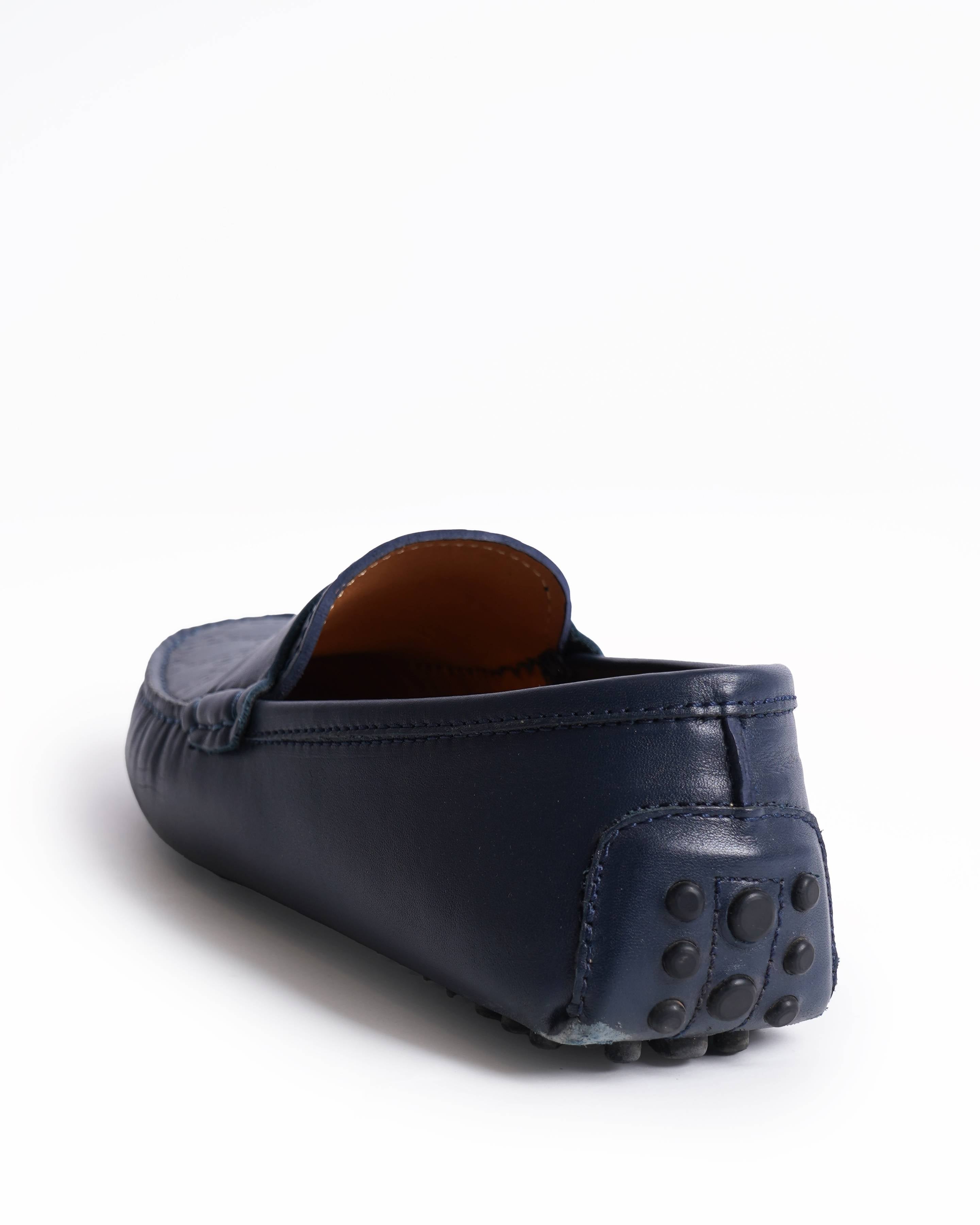 Gucci gg web monogram navy blue loafers
