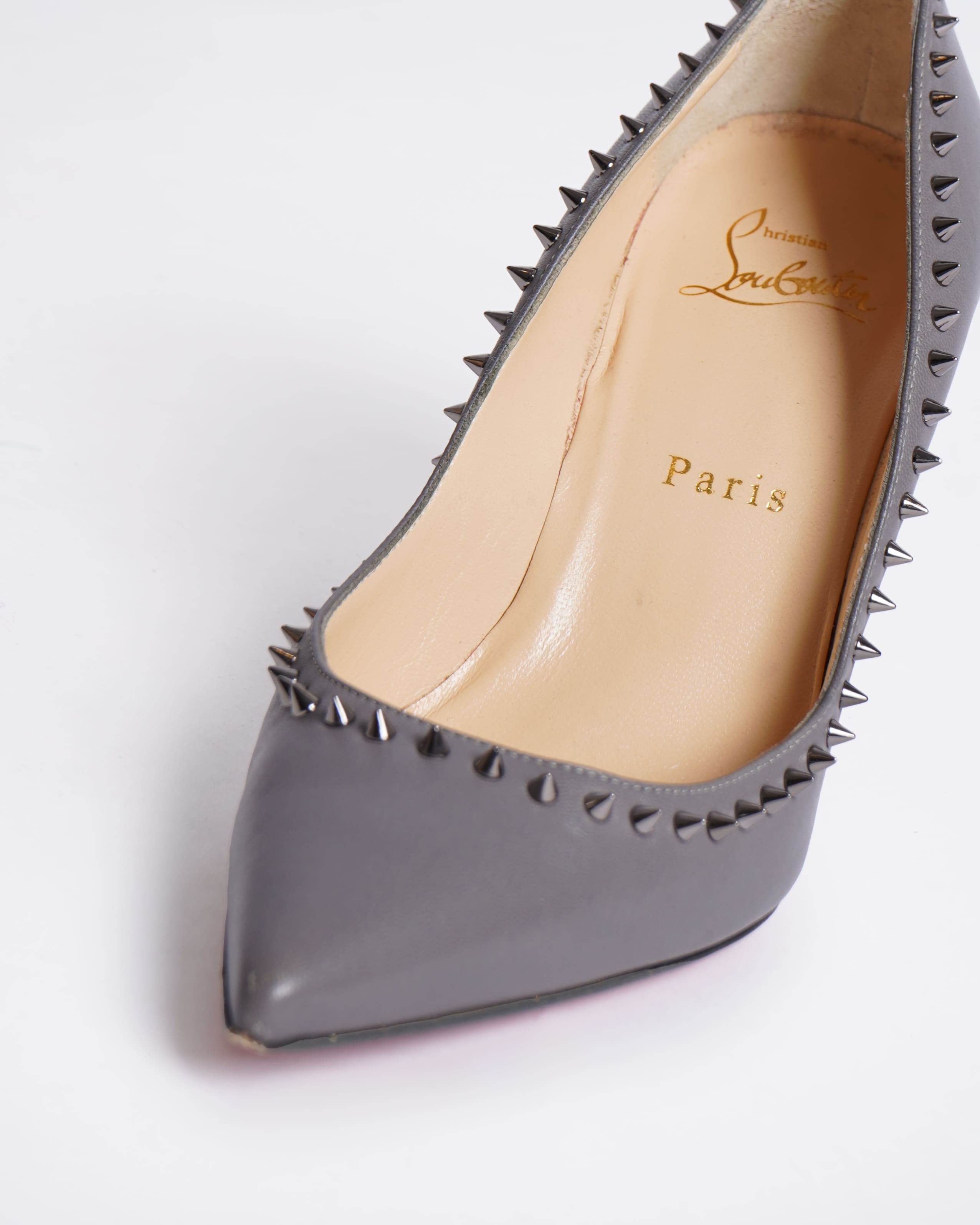 Christian Louboutin Spike Heels In Grey