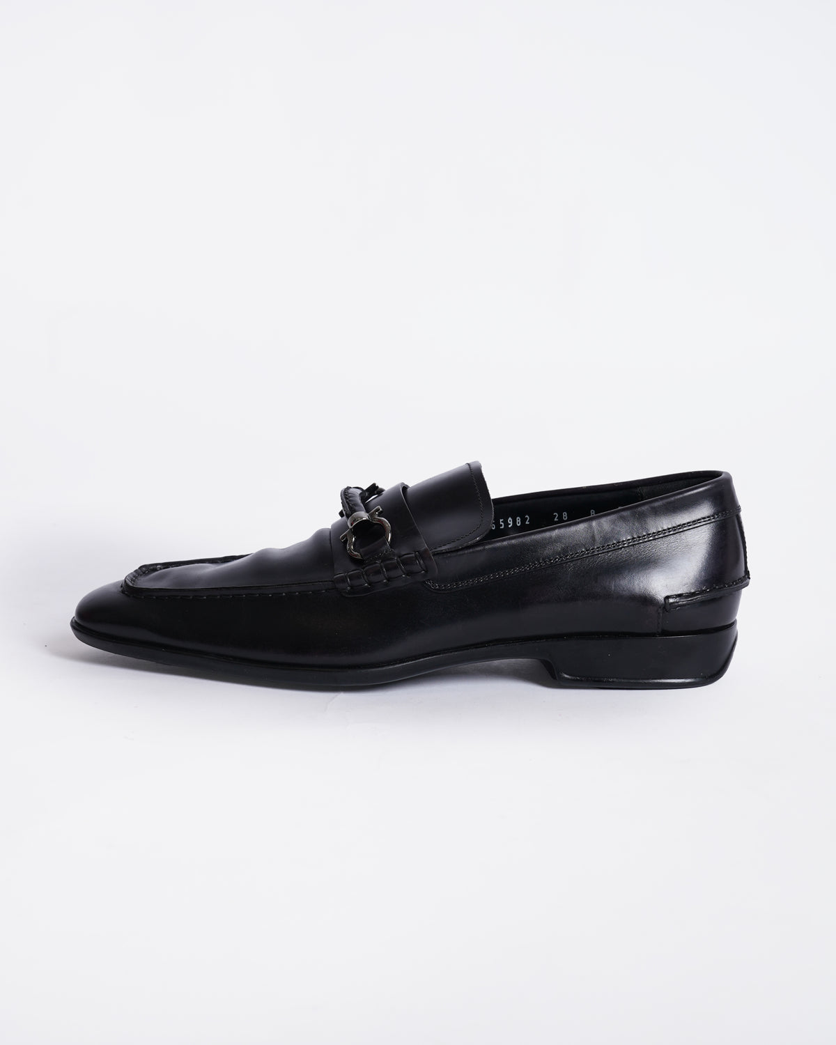 Salvatore Ferragamo Black Leather Loafers Shoes