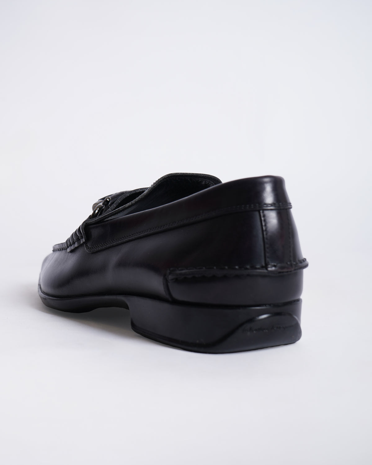 Salvatore Ferragamo Black Leather Loafers Shoes