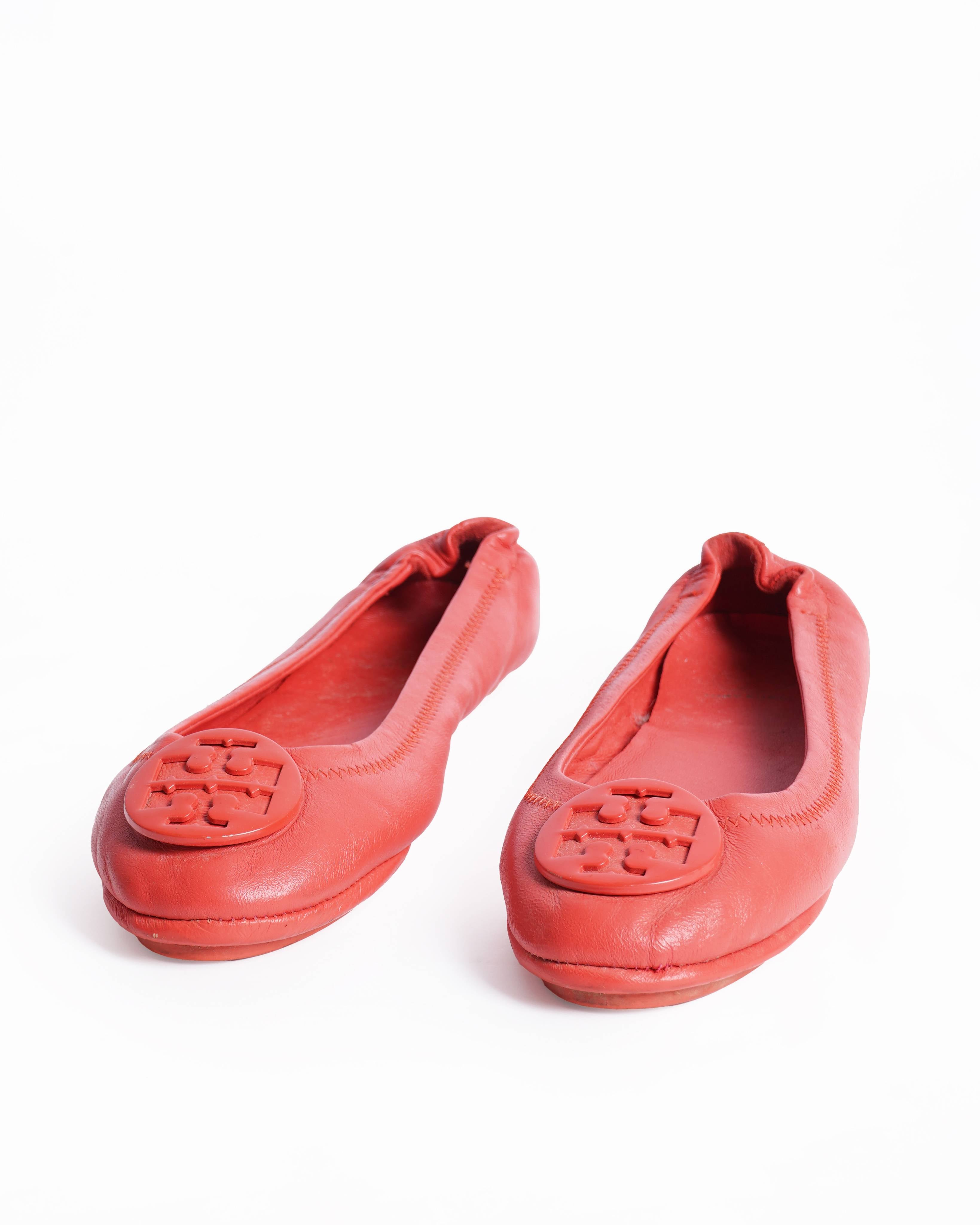 Tory burch orange ballet flats