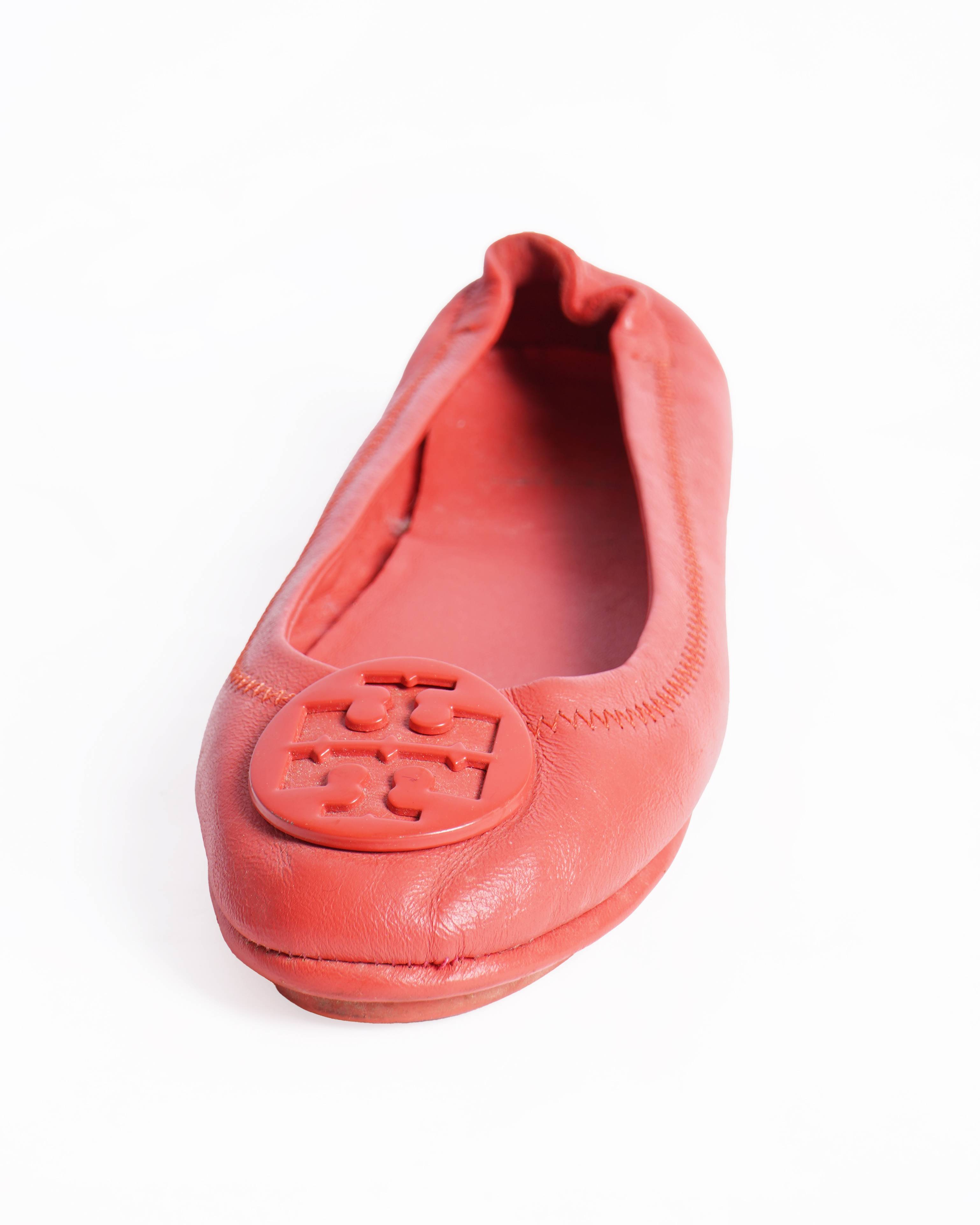 Tory burch orange ballet flats