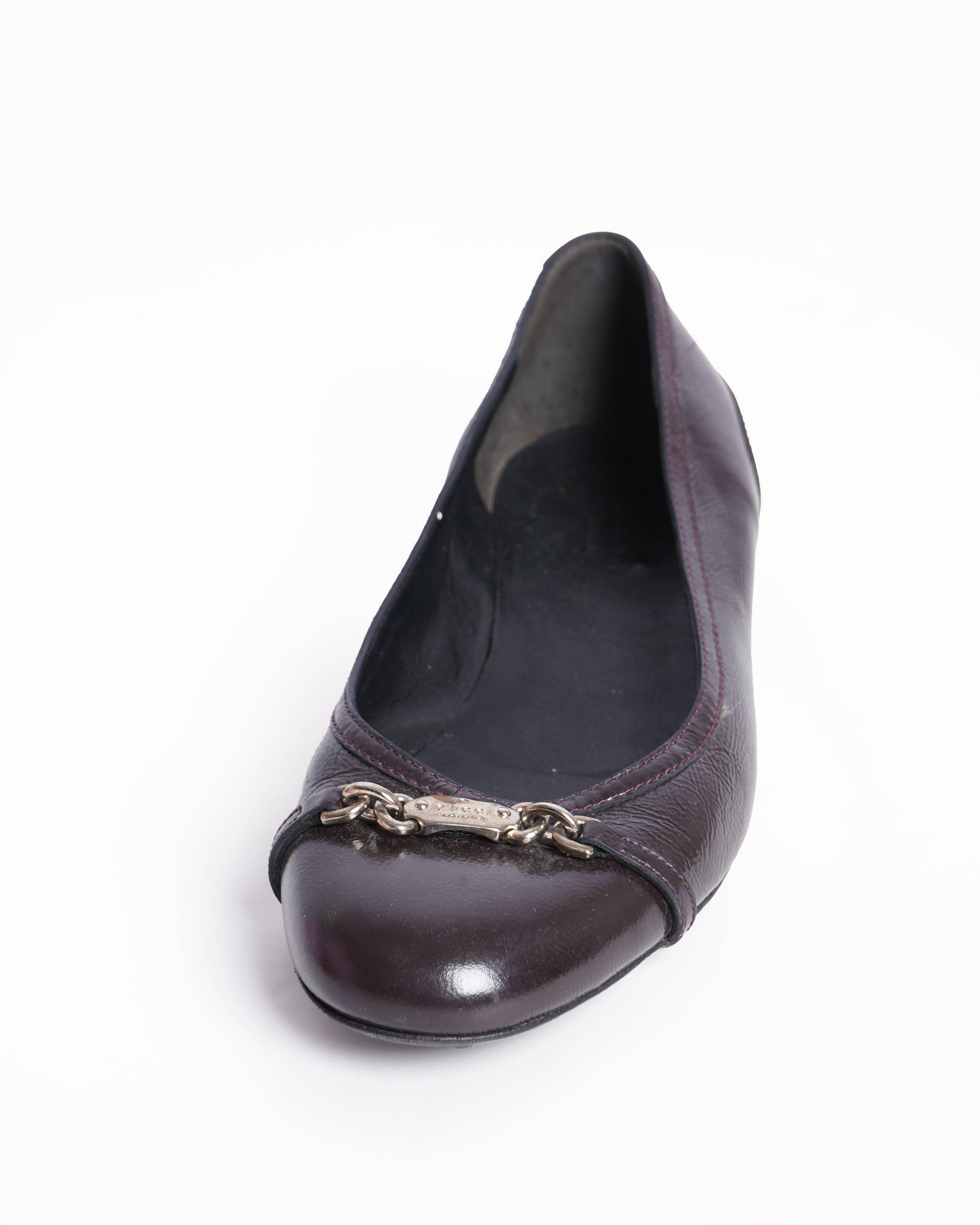 Gucci brown leather ballet flats