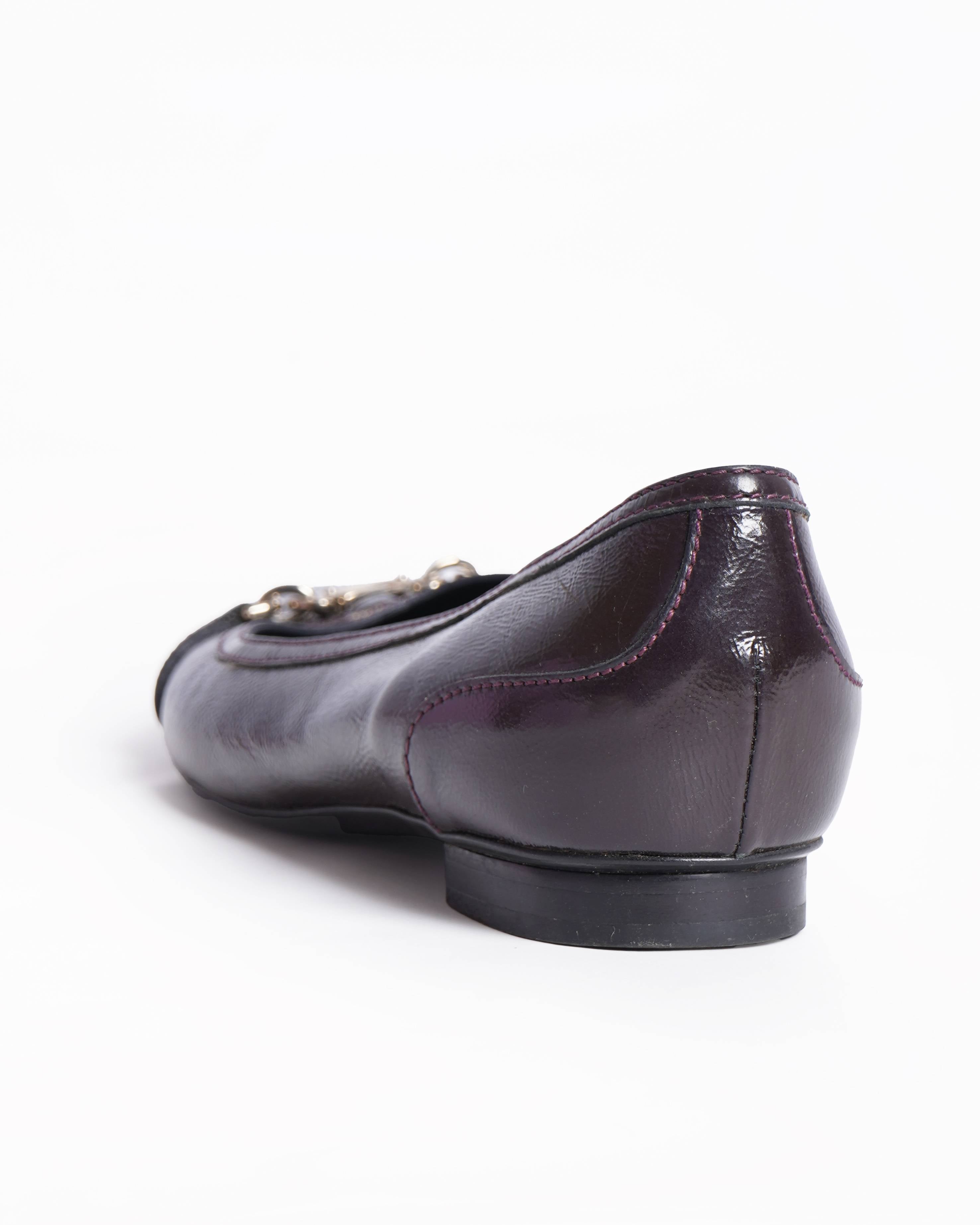 Gucci brown leather ballet flats