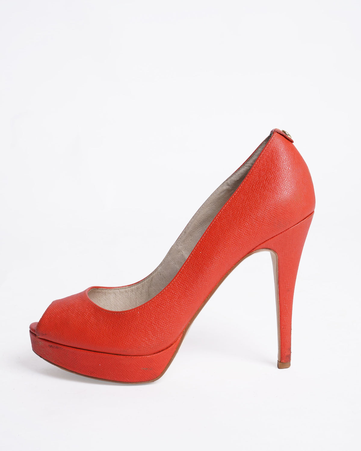 Michael Kors Peep Toe Pumps In Red