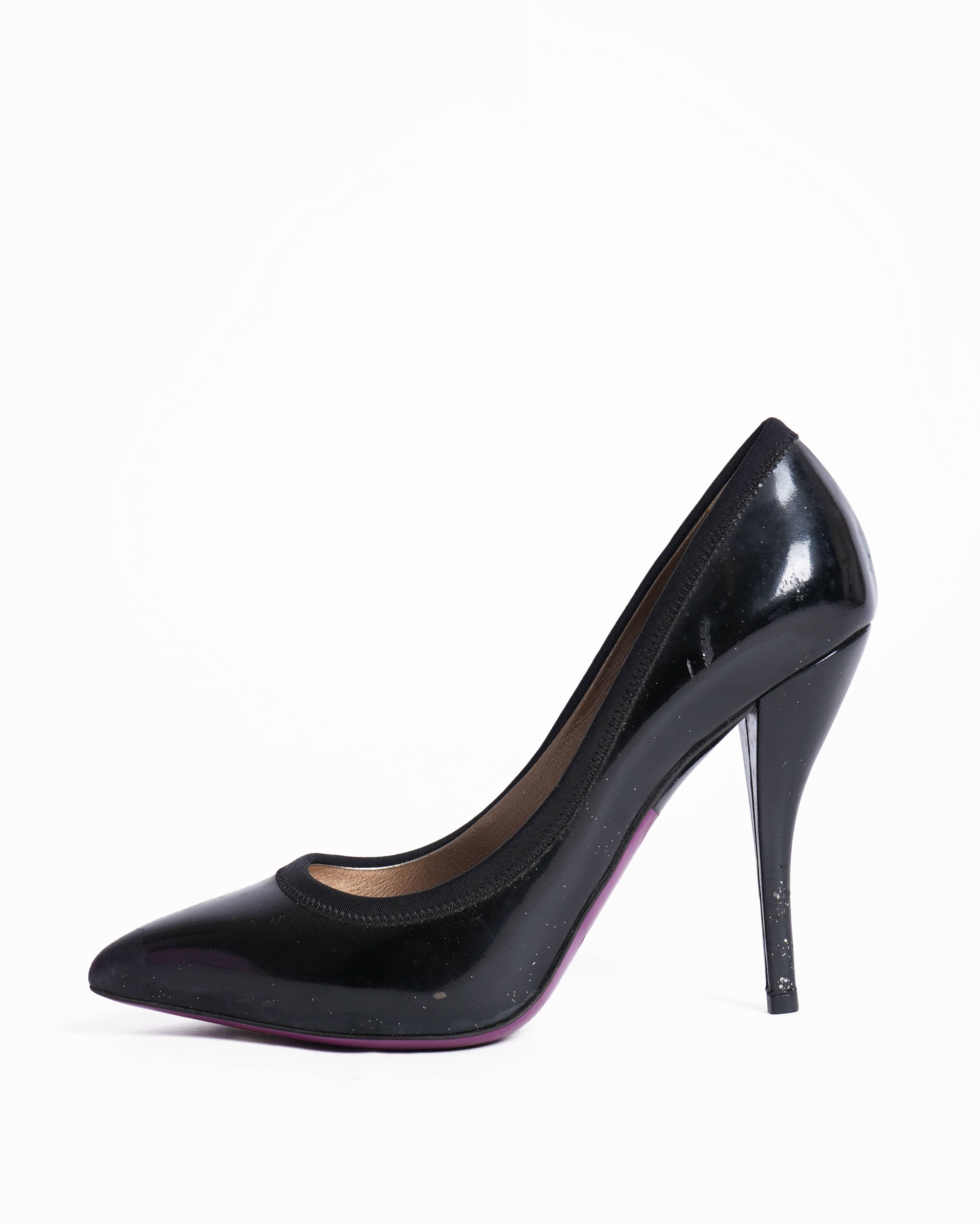 Lanvin Patent Leather Pumps In Black