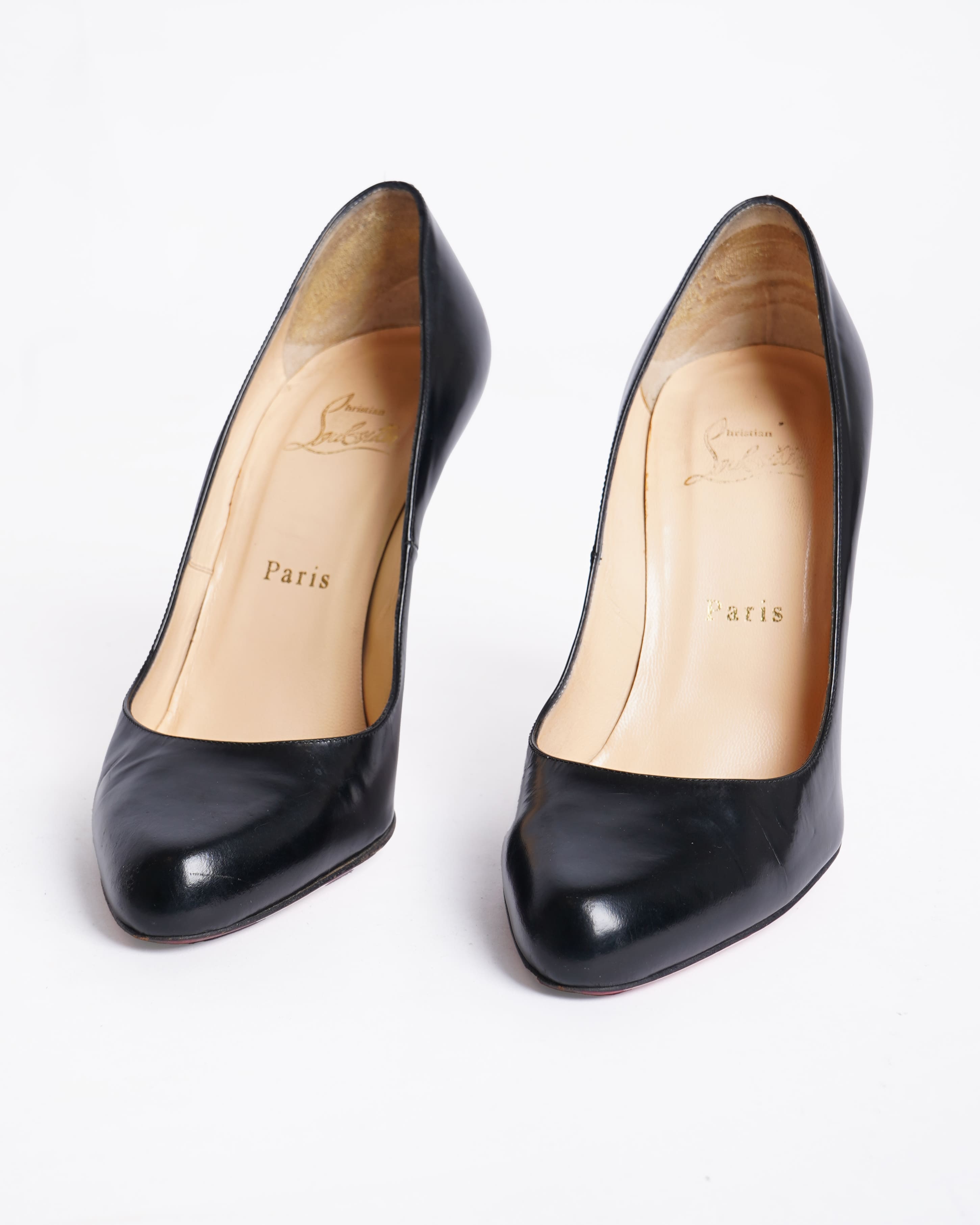 Christian Louboutin Black Round Tow Pumps