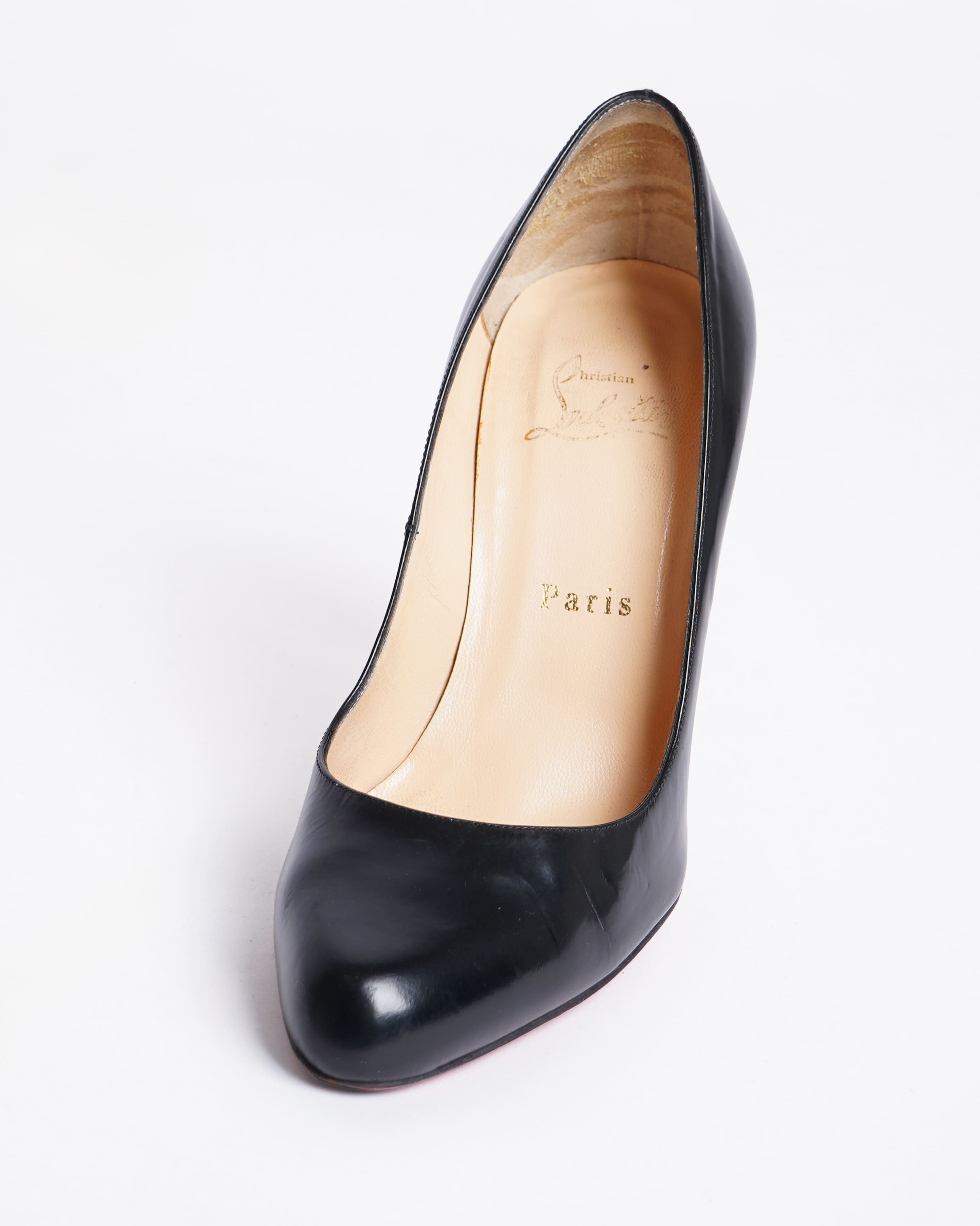 Christian Louboutin Black Round Tow Pumps