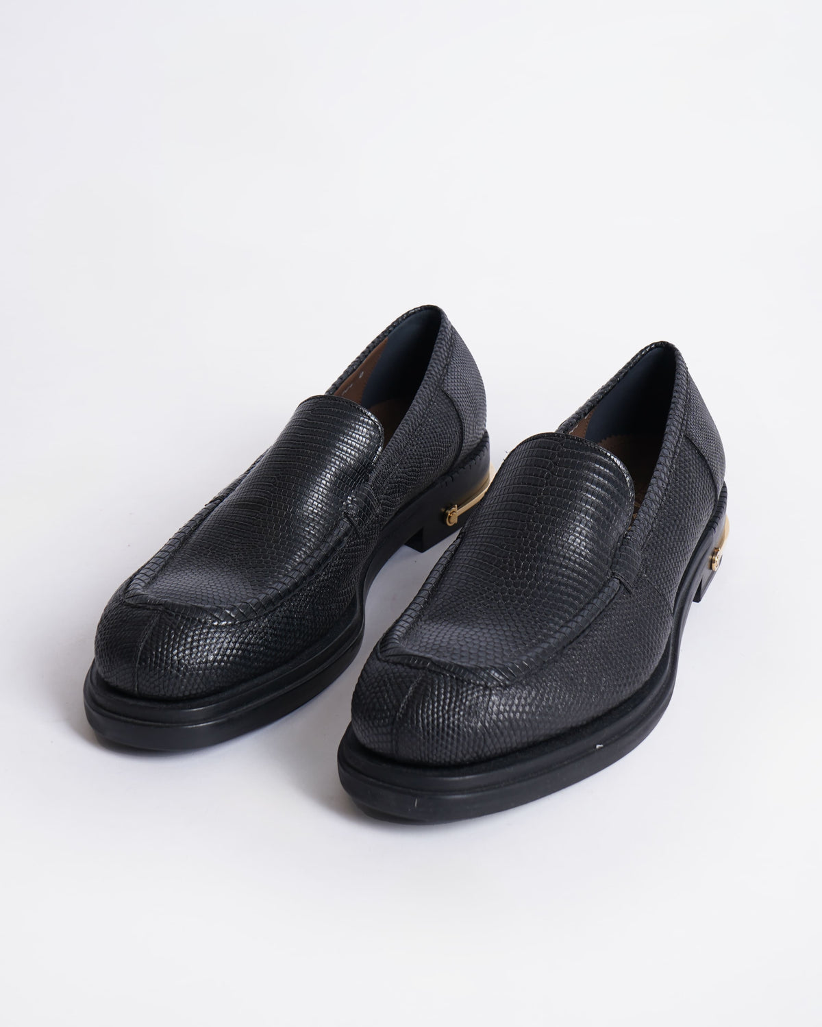New Salvatore Ferragamo Exotic Lizard Skin Men's Loafers