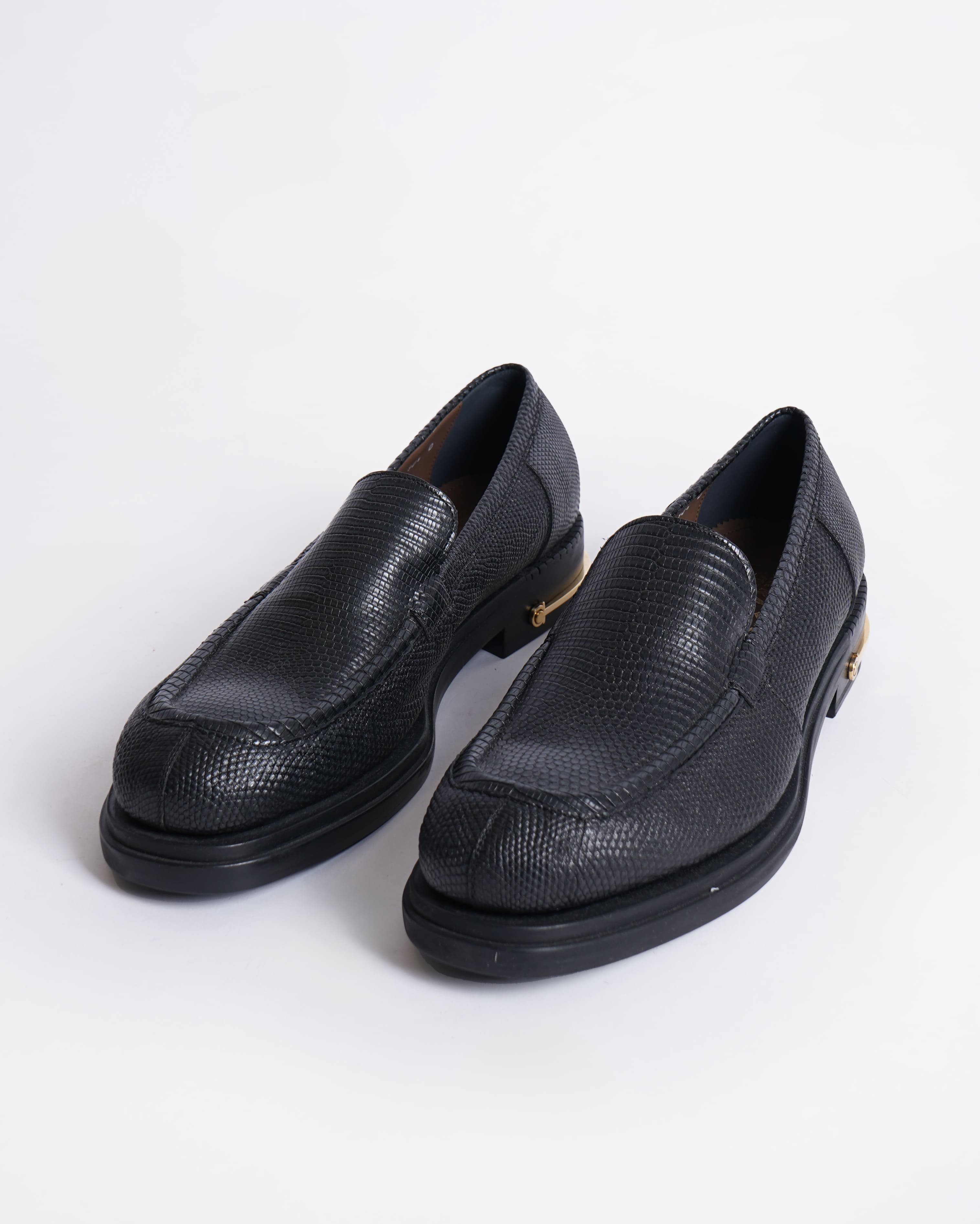 New Salvatore Ferragamo Exotic Lizard Skin Men's Loafers