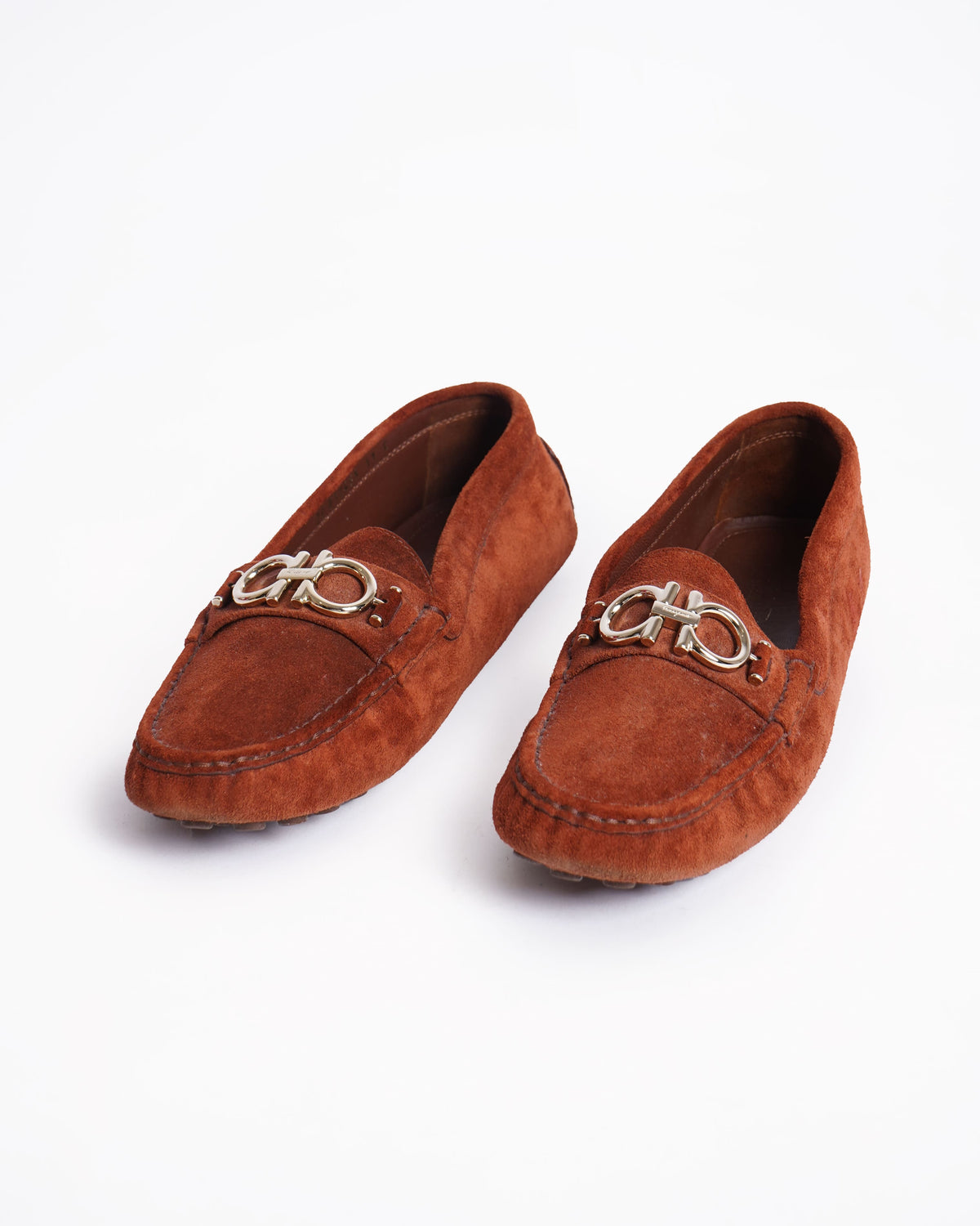 Salvatore Ferragamo Suede Women's Loafers In Rustic Orange