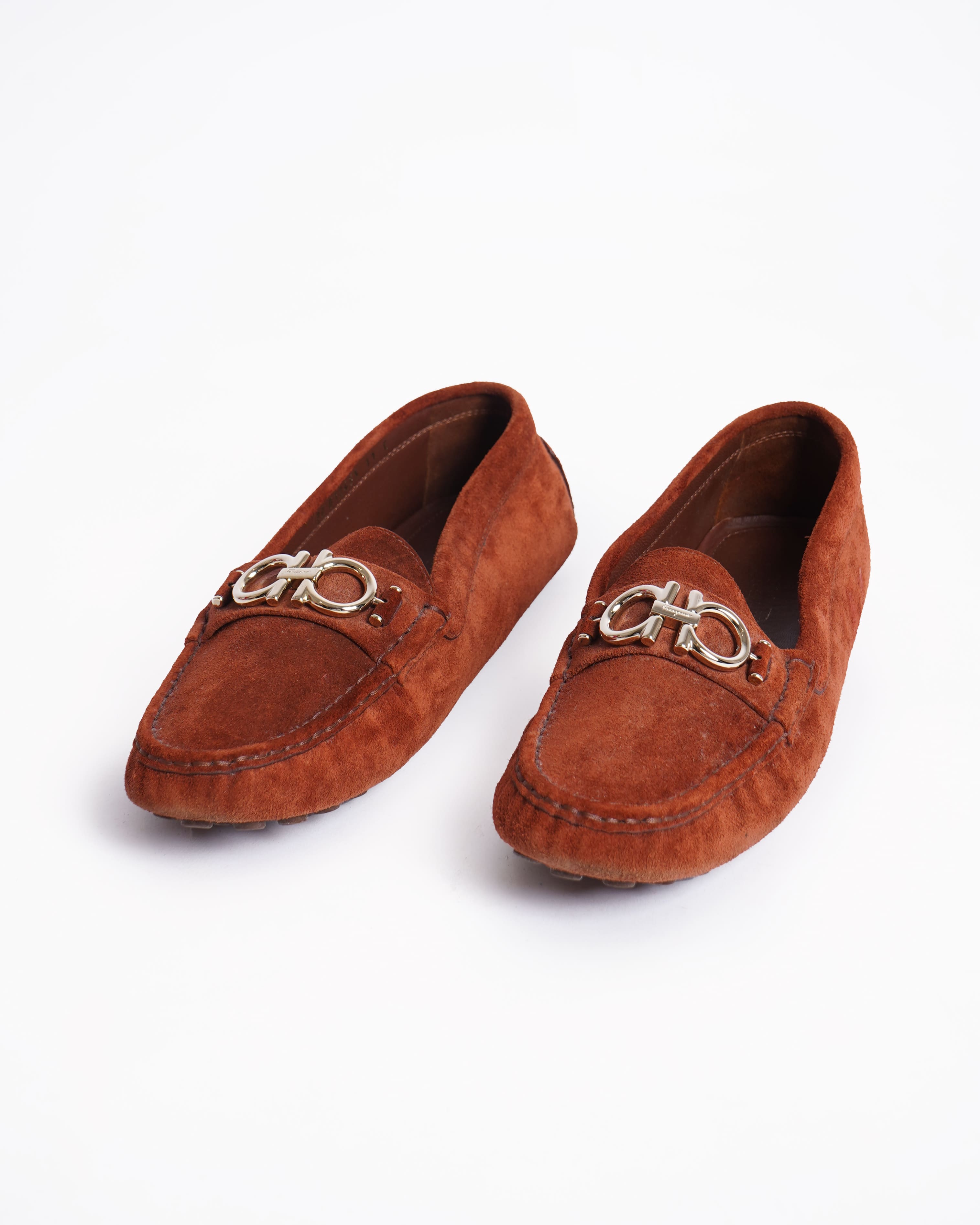 Salvatore Ferragamo Suede Women's Loafers In Rustic Orange