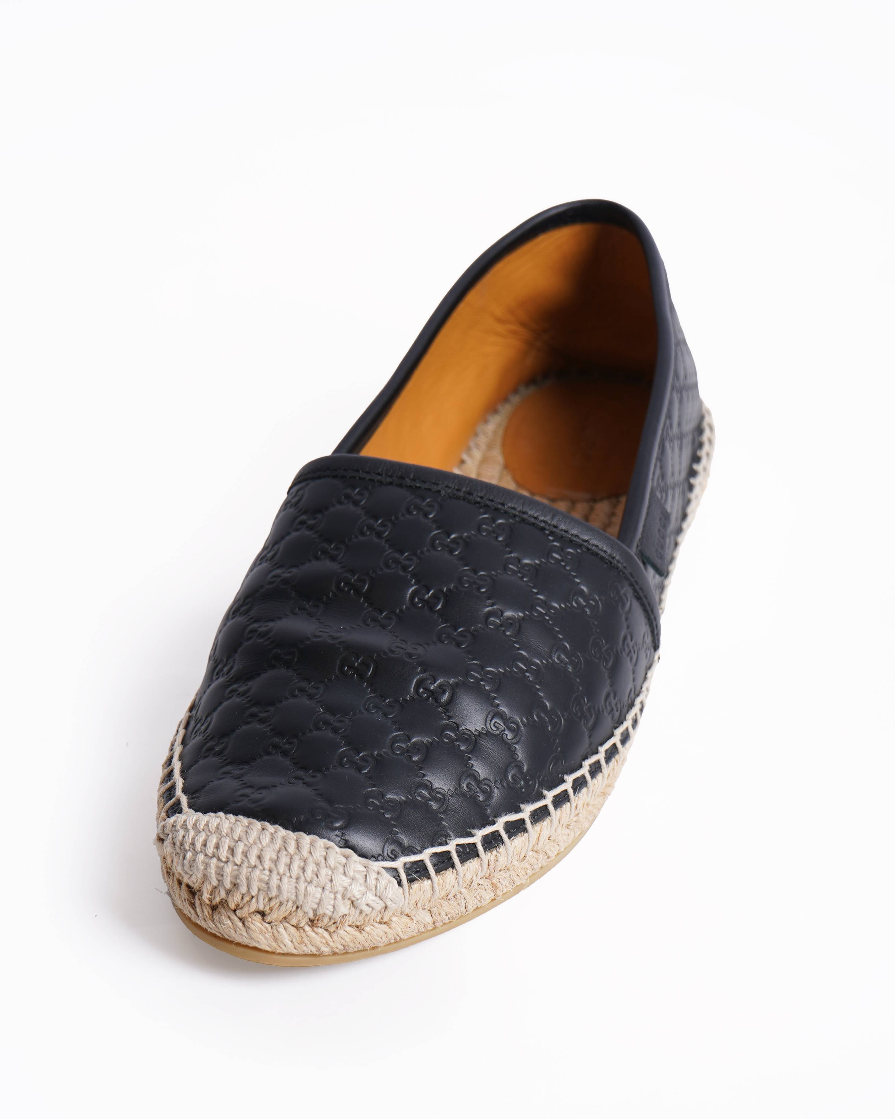 Gucci Nero micro Guccissima Leather Espadrilles Unisex