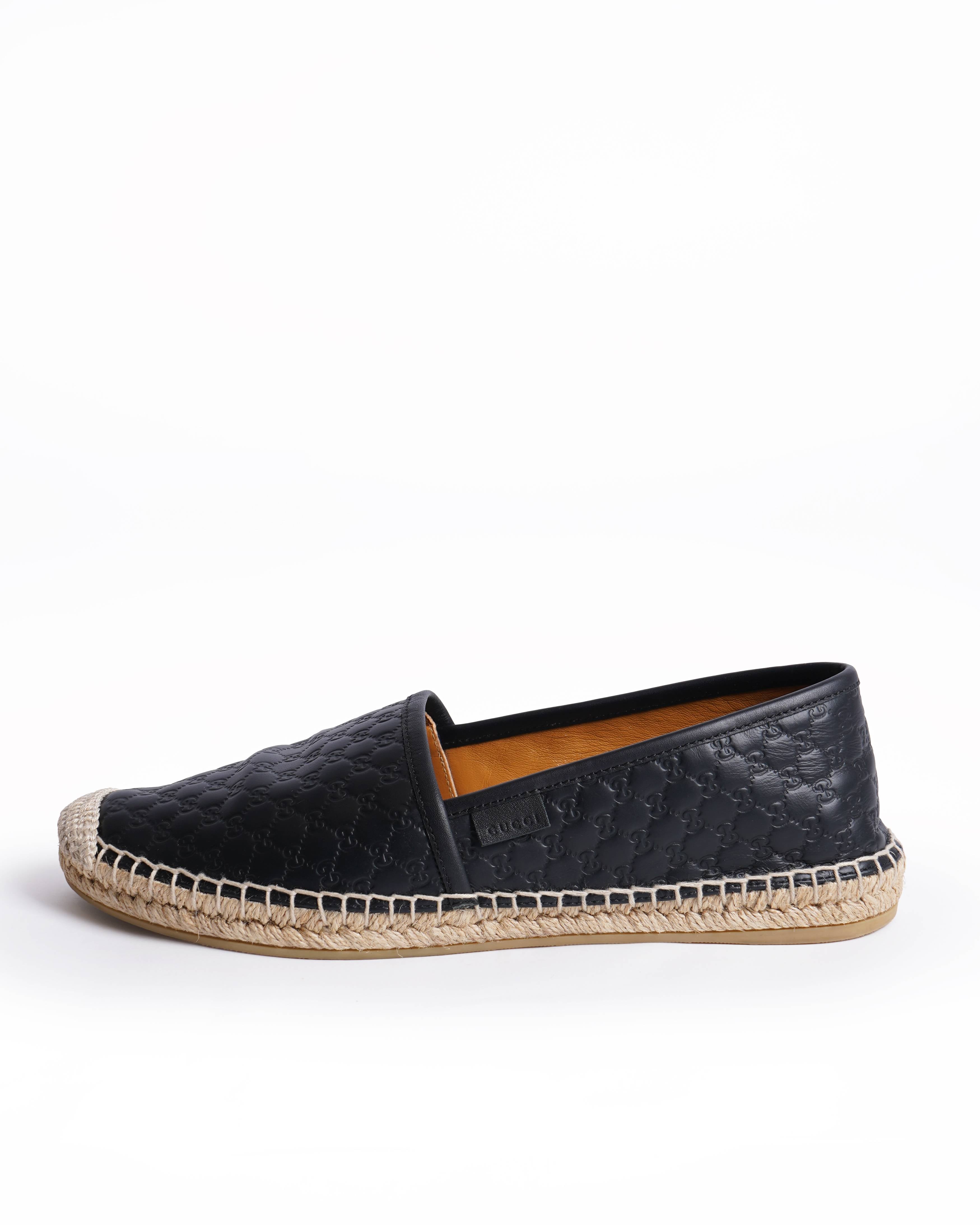 Gucci Nero micro Guccissima Leather Espadrilles Unisex