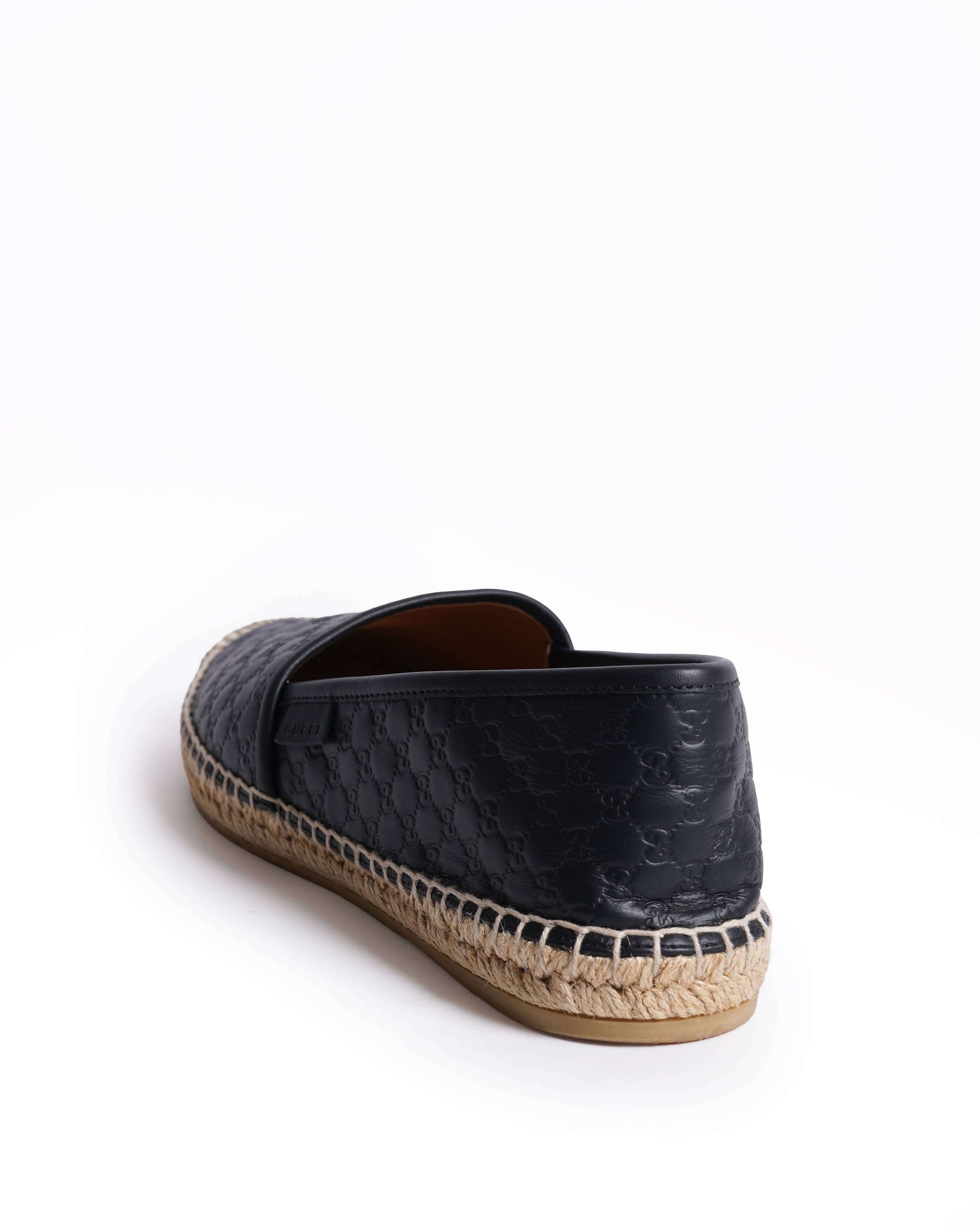 Gucci Nero micro Guccissima Leather Espadrilles Unisex