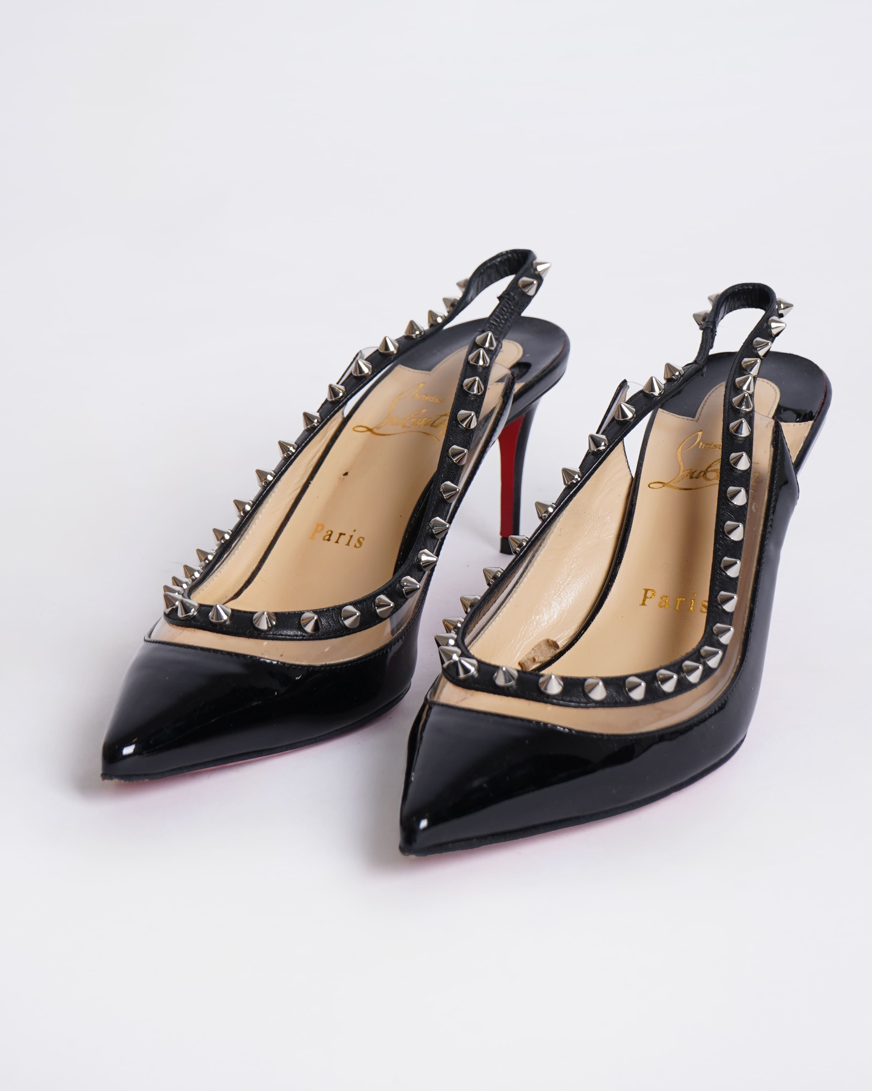 Christian Louboutin Black Heels In Spikes