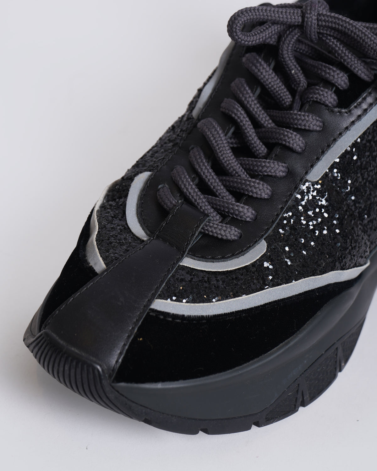 Jimmy Choo Leather Raine Sneakers in Black