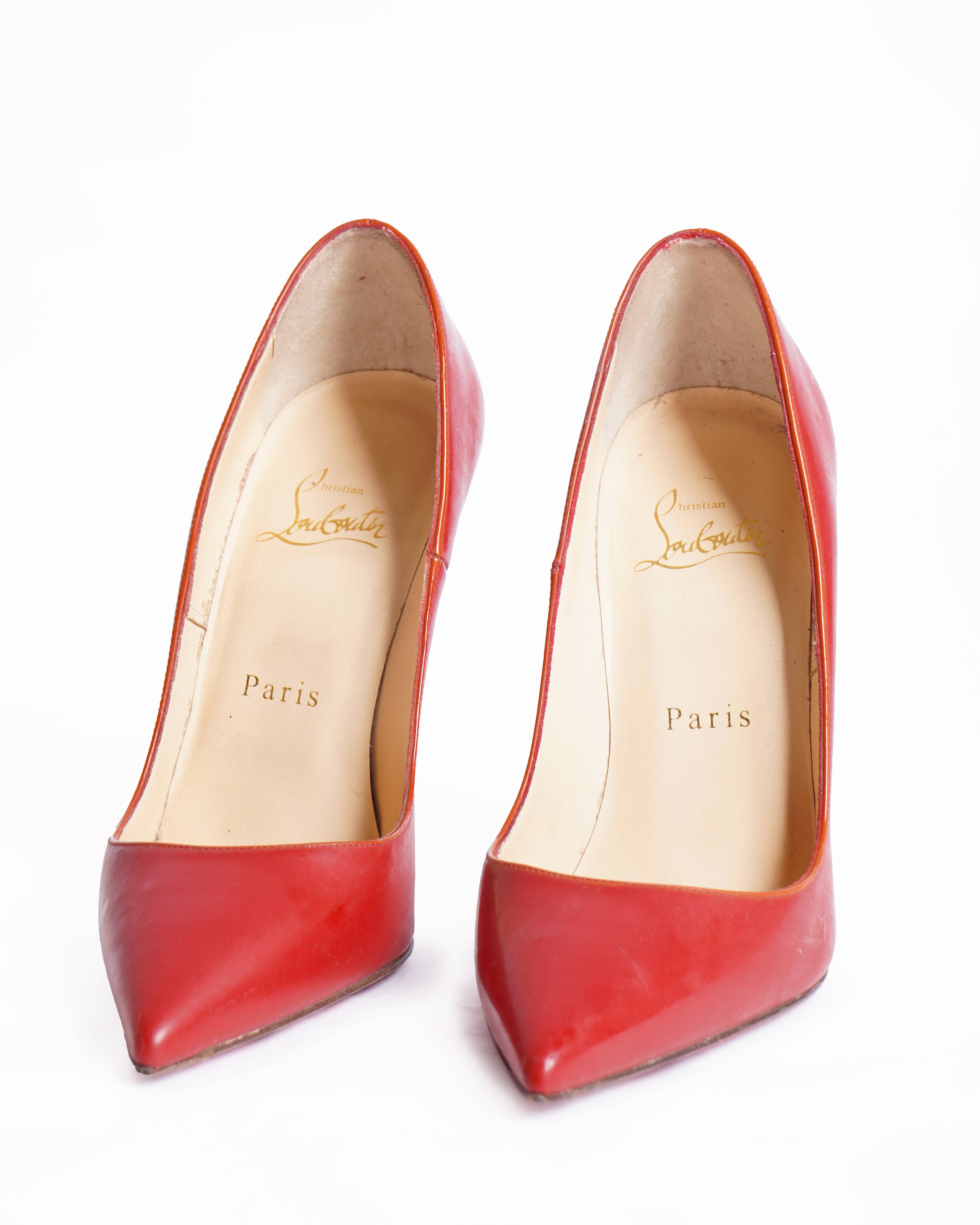 Christian Louboutin Pointy Toe Pumps In Red