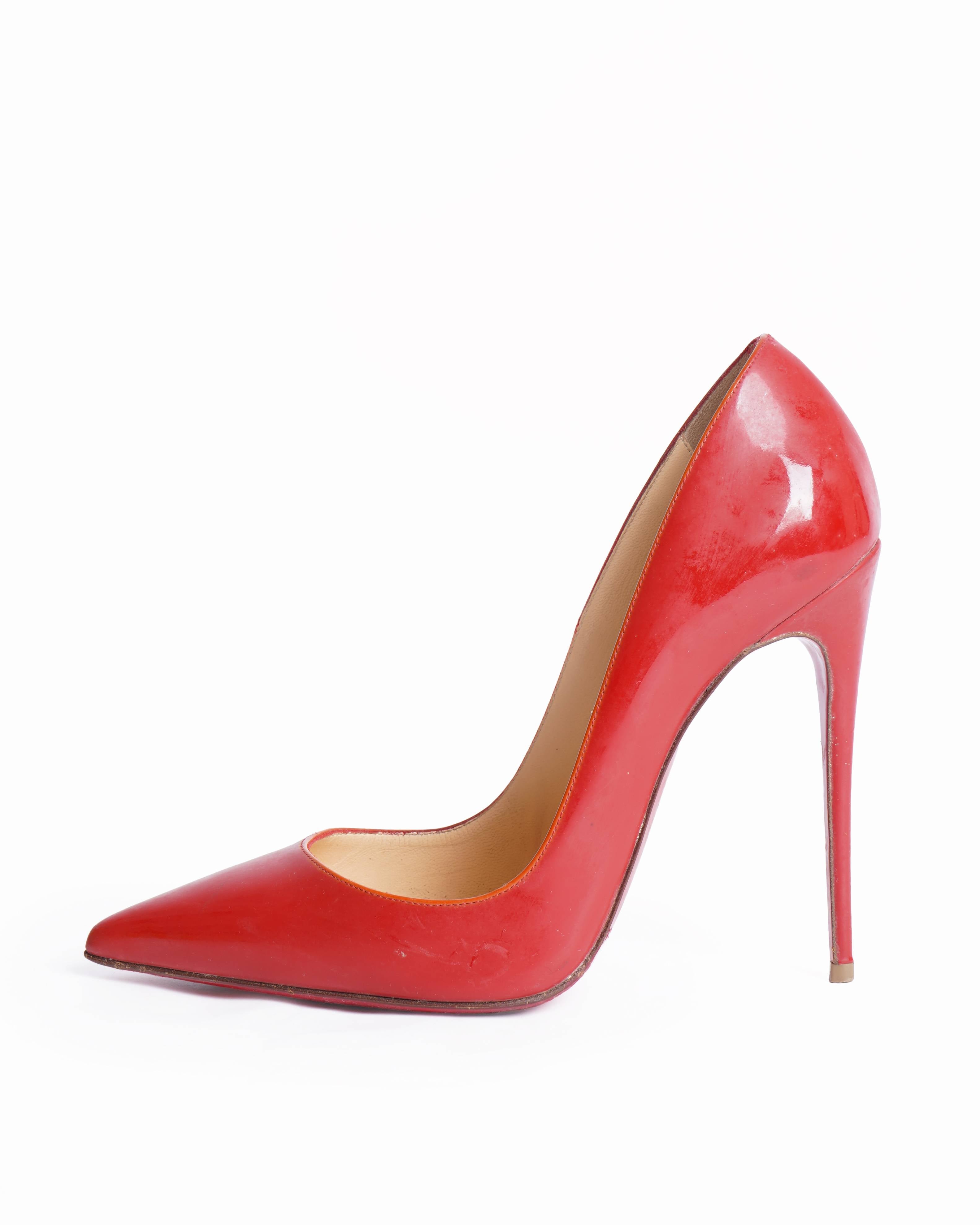 Christian Louboutin Pointy Toe Pumps In Red