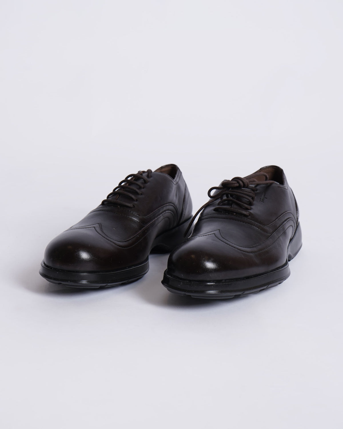 New Salvatore Ferragamo Men's lace up loafers in Dark Brown