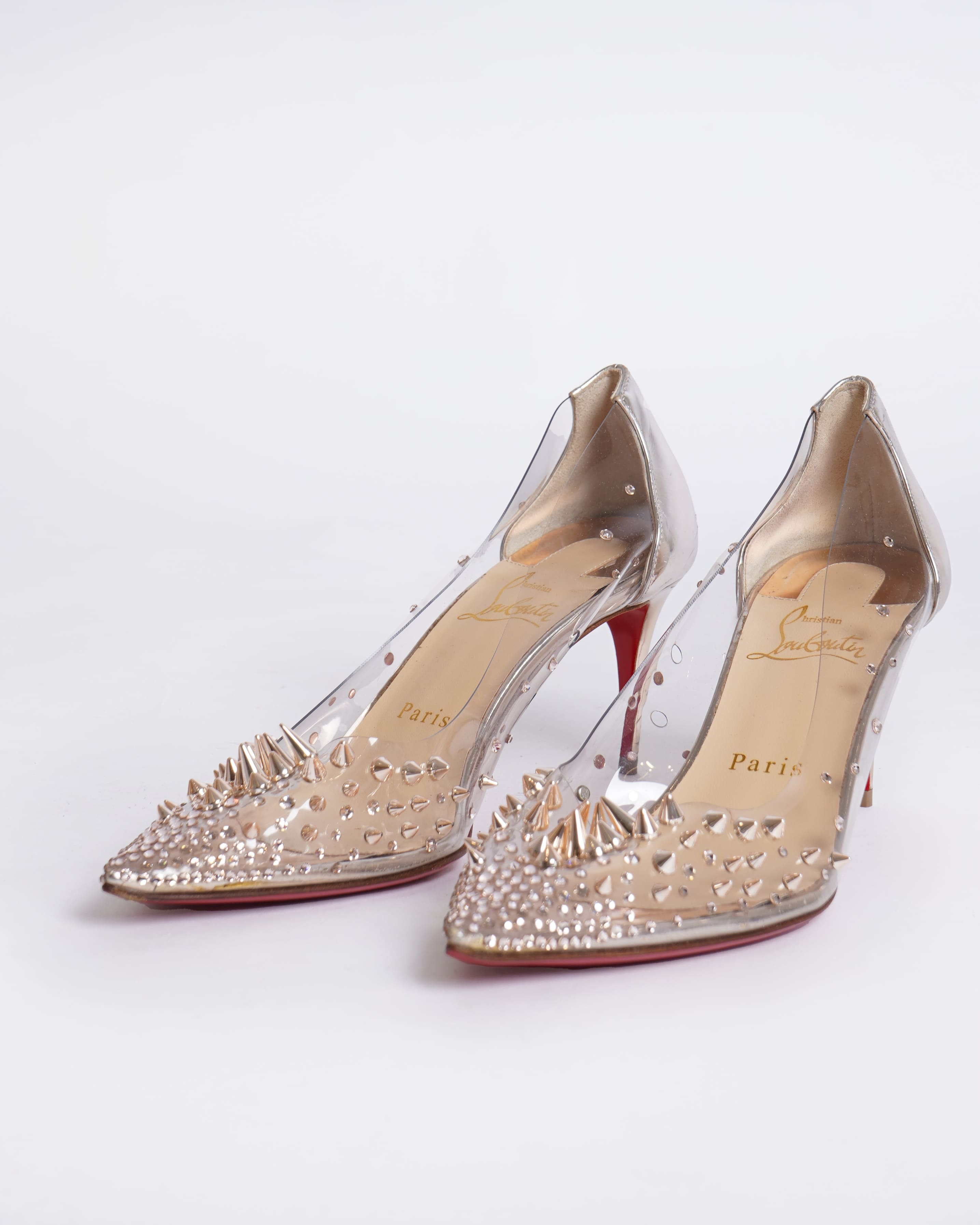 Christian Louboutin Grotika PVC Spike Crystal Pumps