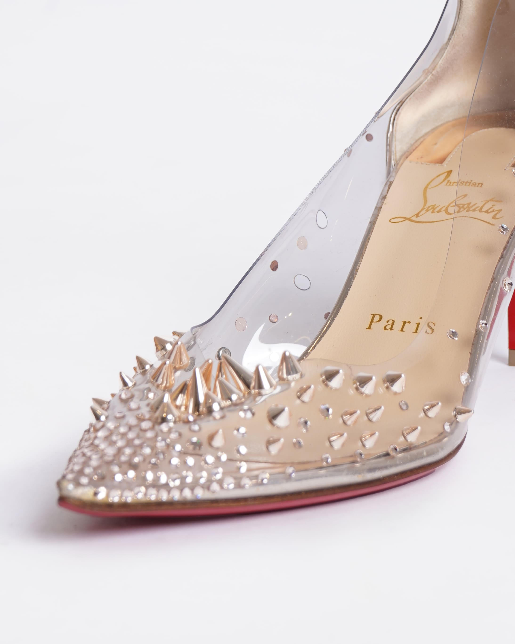 Christian Louboutin Grotika PVC Spike Crystal Pumps
