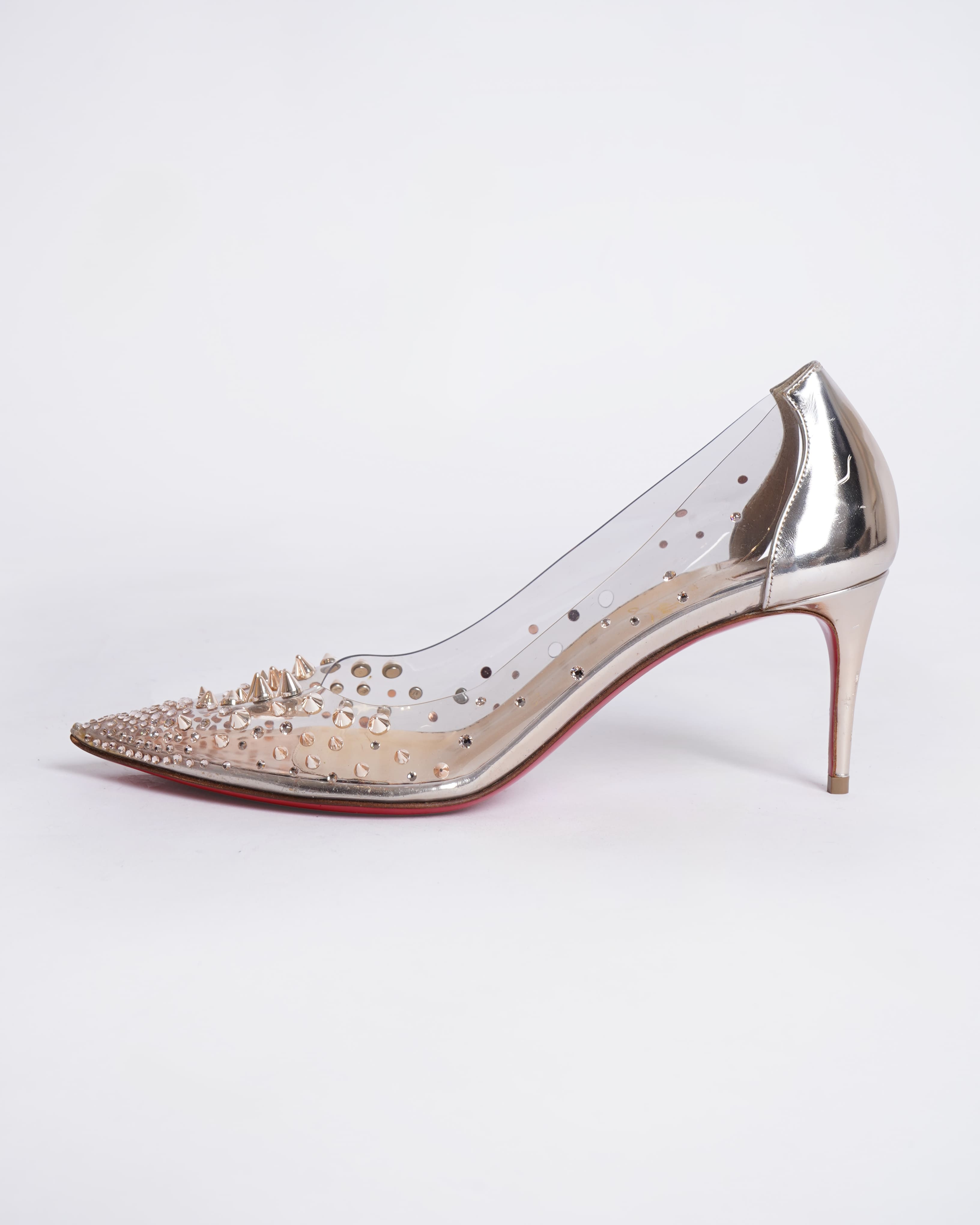 Christian Louboutin Grotika PVC Spike Crystal Pumps
