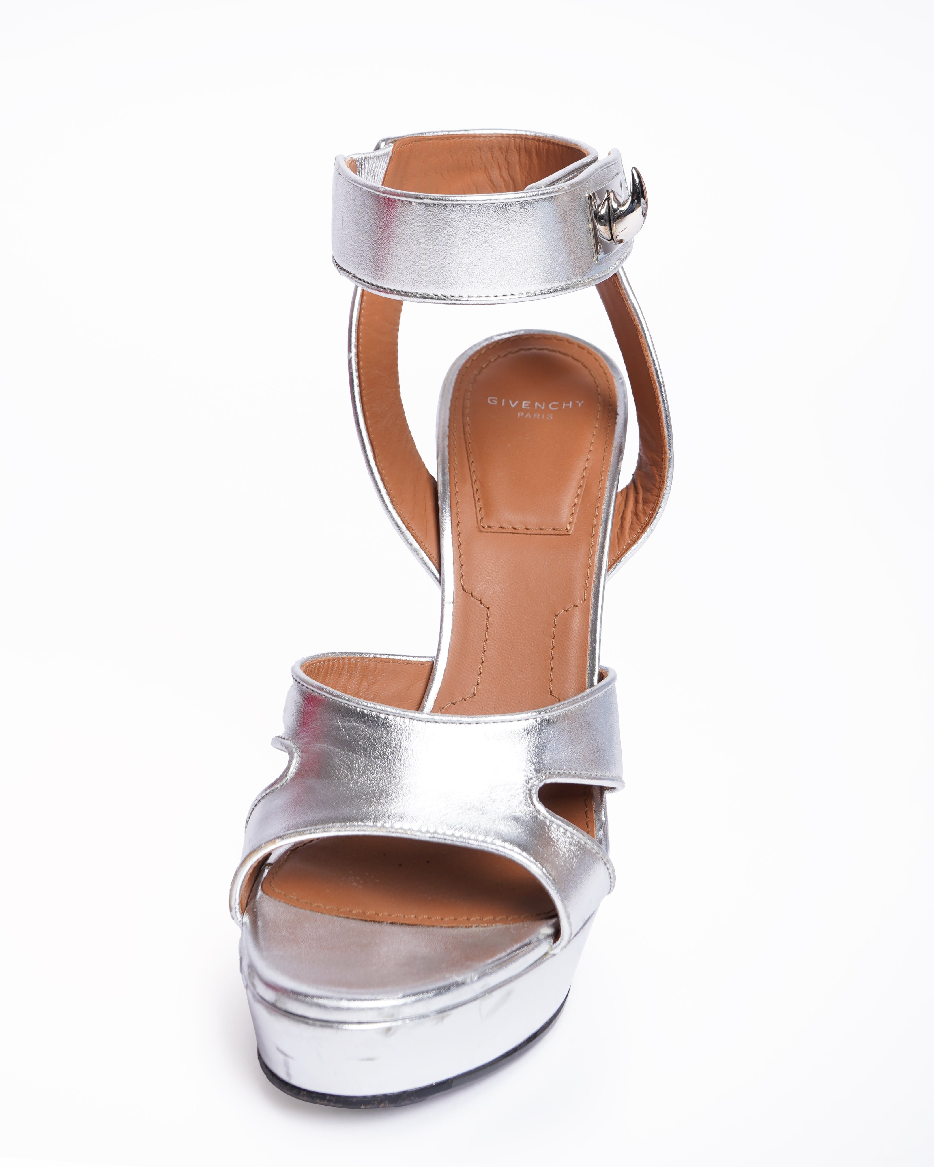 Givenchy shark lock metallic platform heels