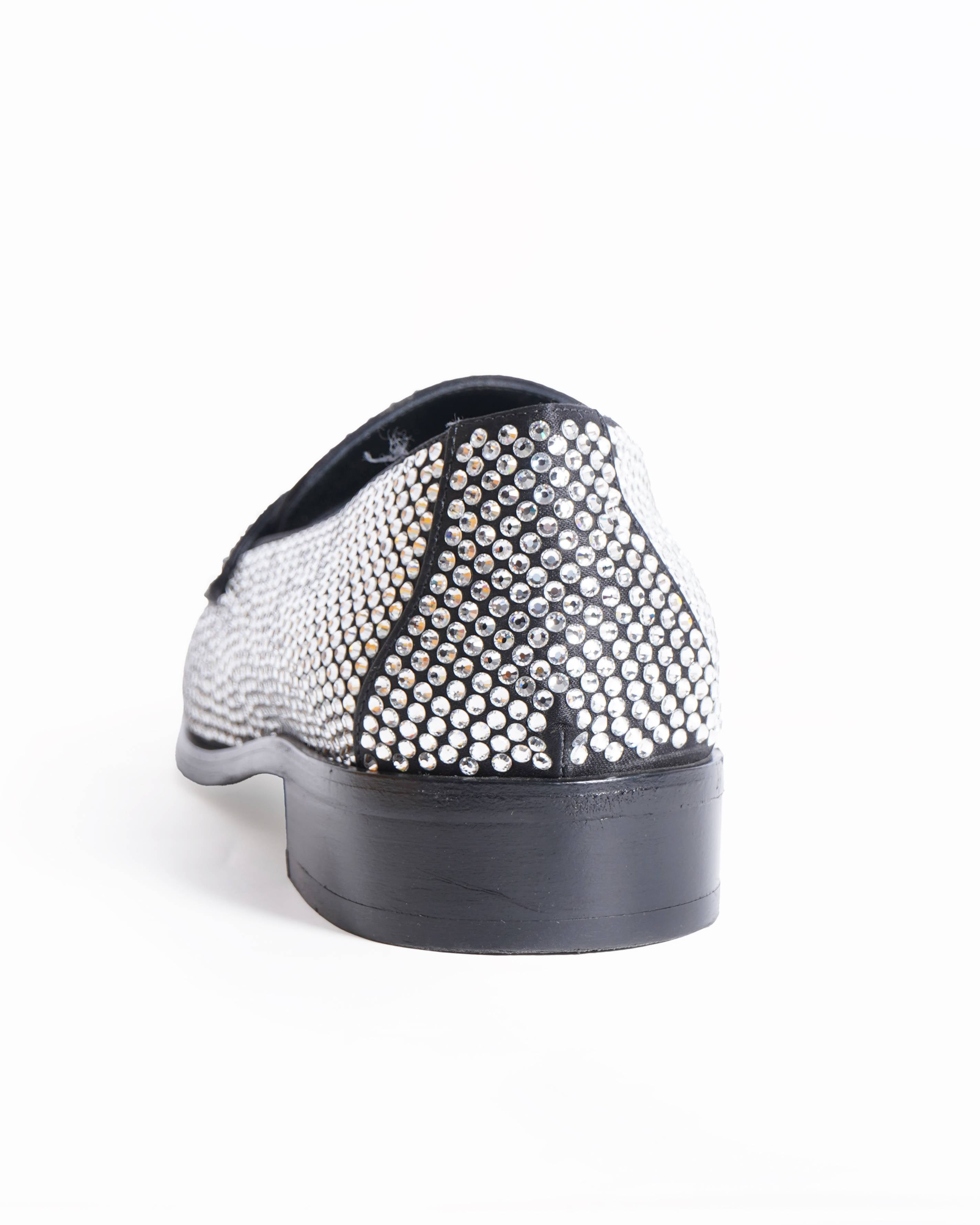 Prada crystal embellished logo plaque loafers