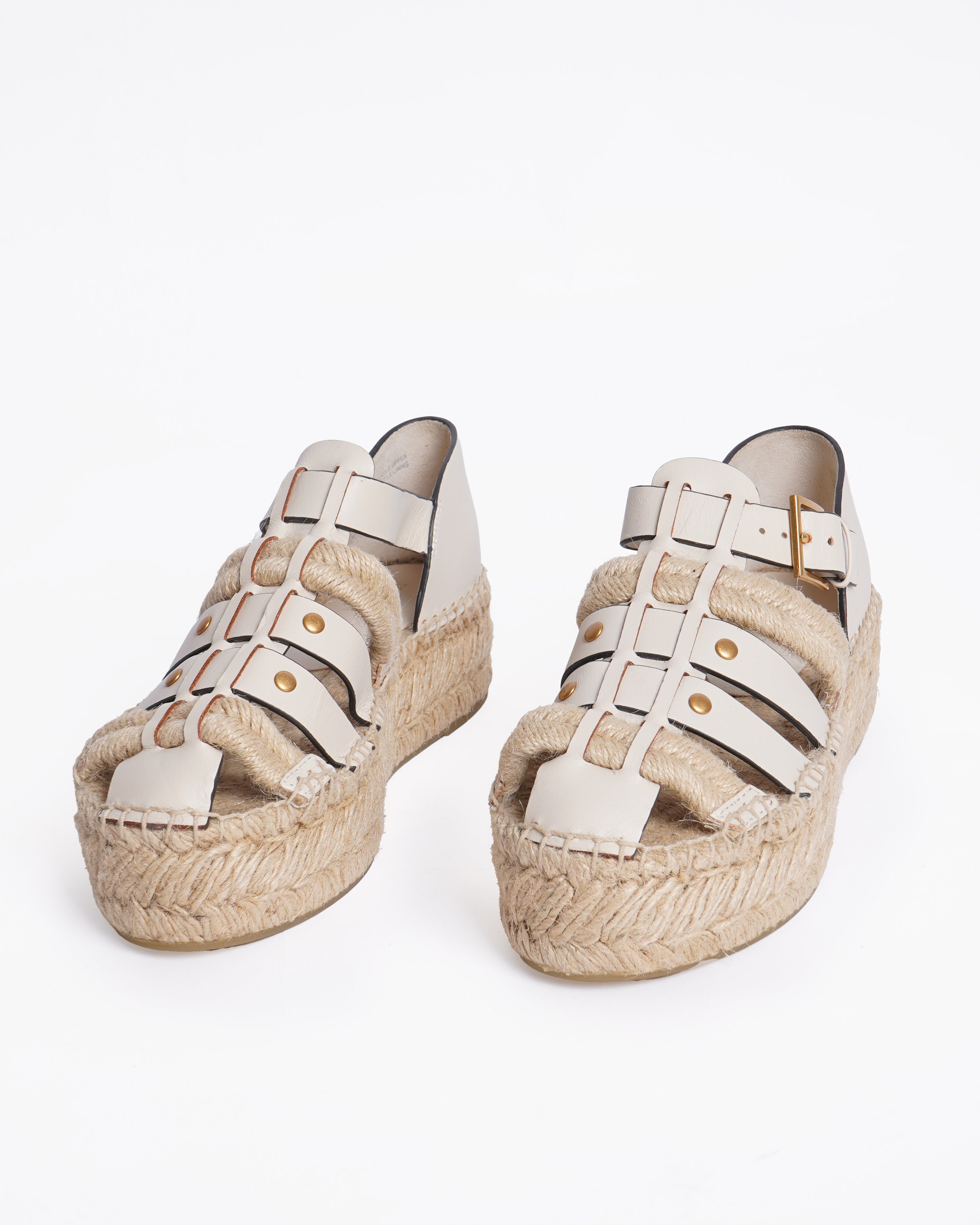 New Tory Burch Cream Espadrille Shoes with Platform Sole