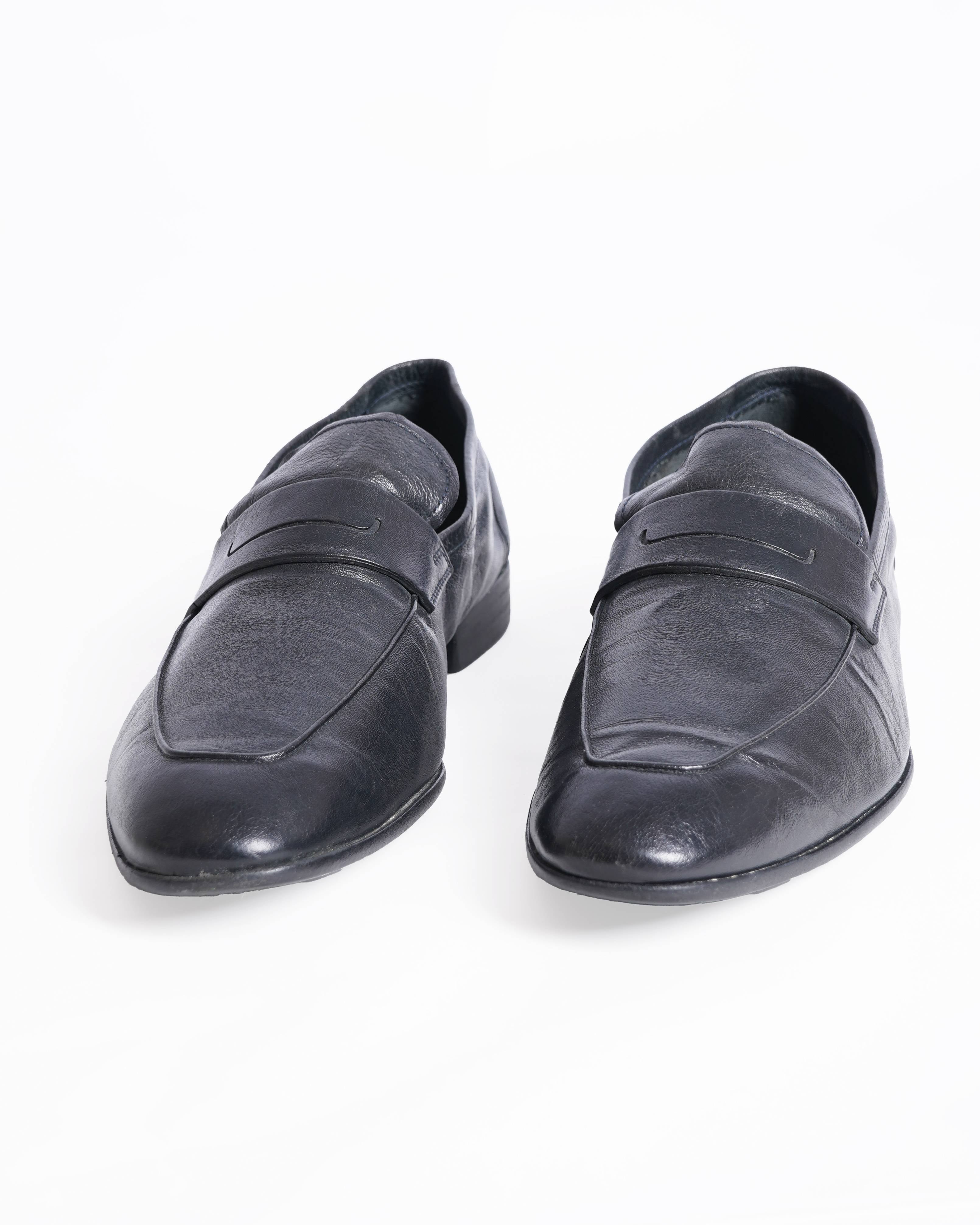 Berluti Lorenzo Kangaroo Loafers in Black Leather