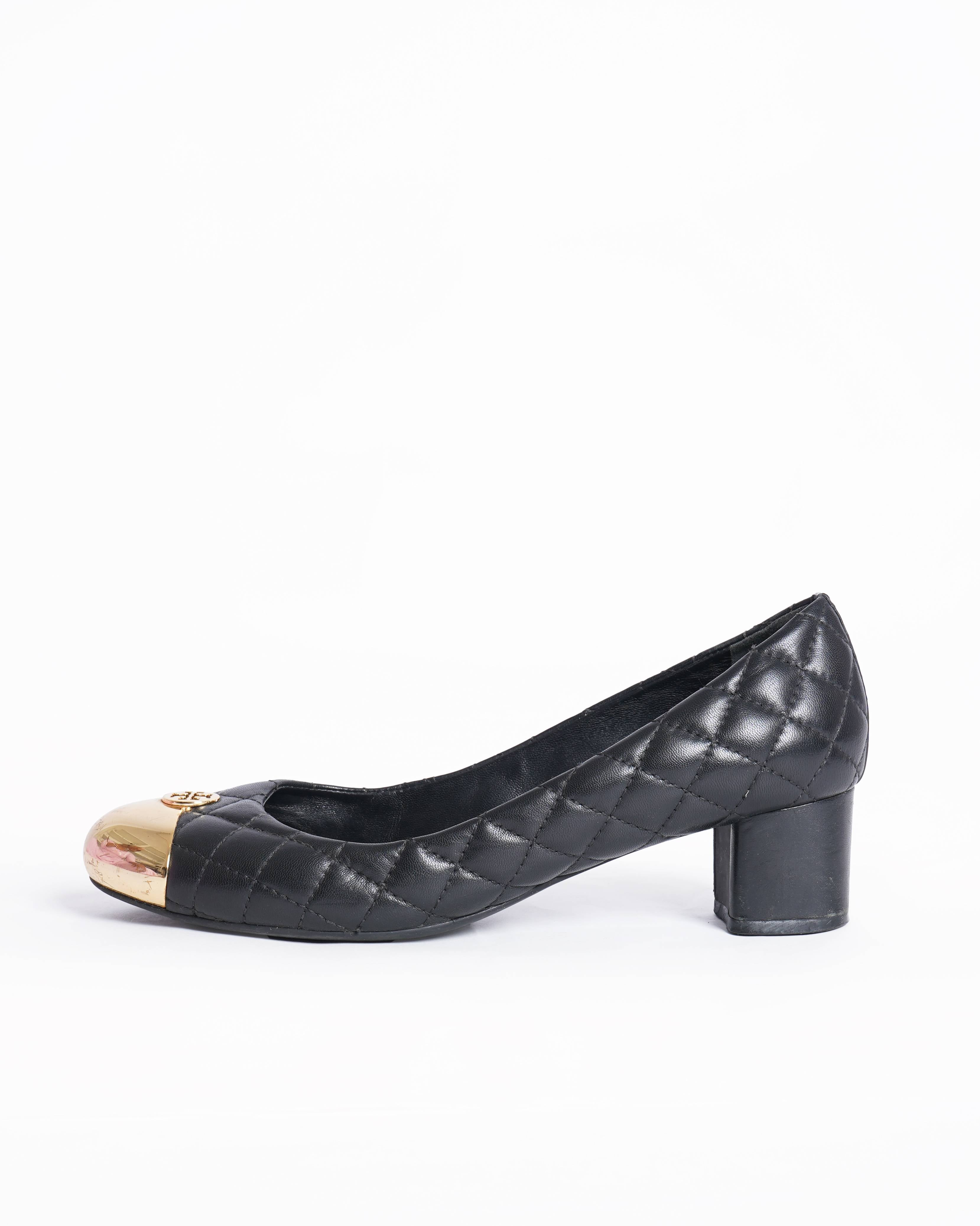 Tory Burch 
Black Leather Ballet Heels