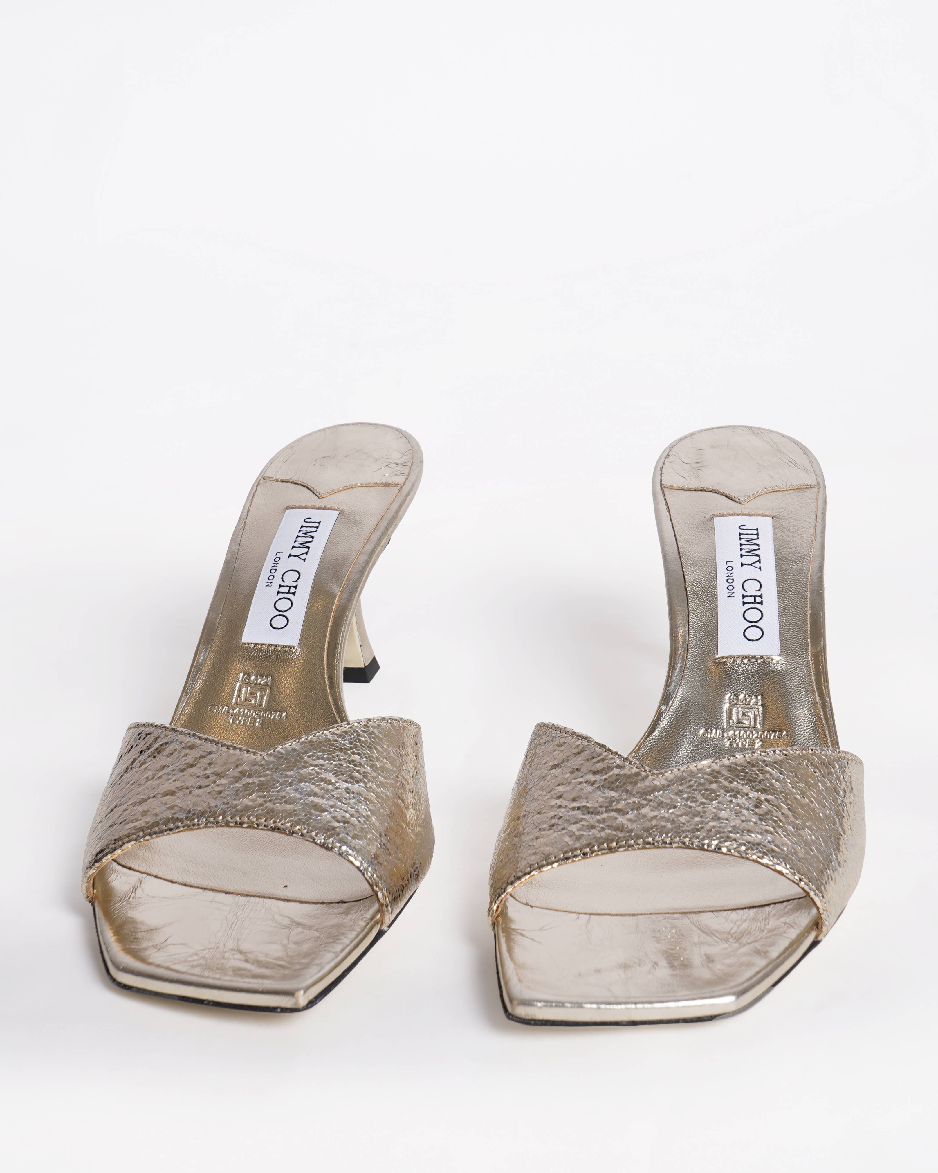 Jimmy choo skye metallic heels