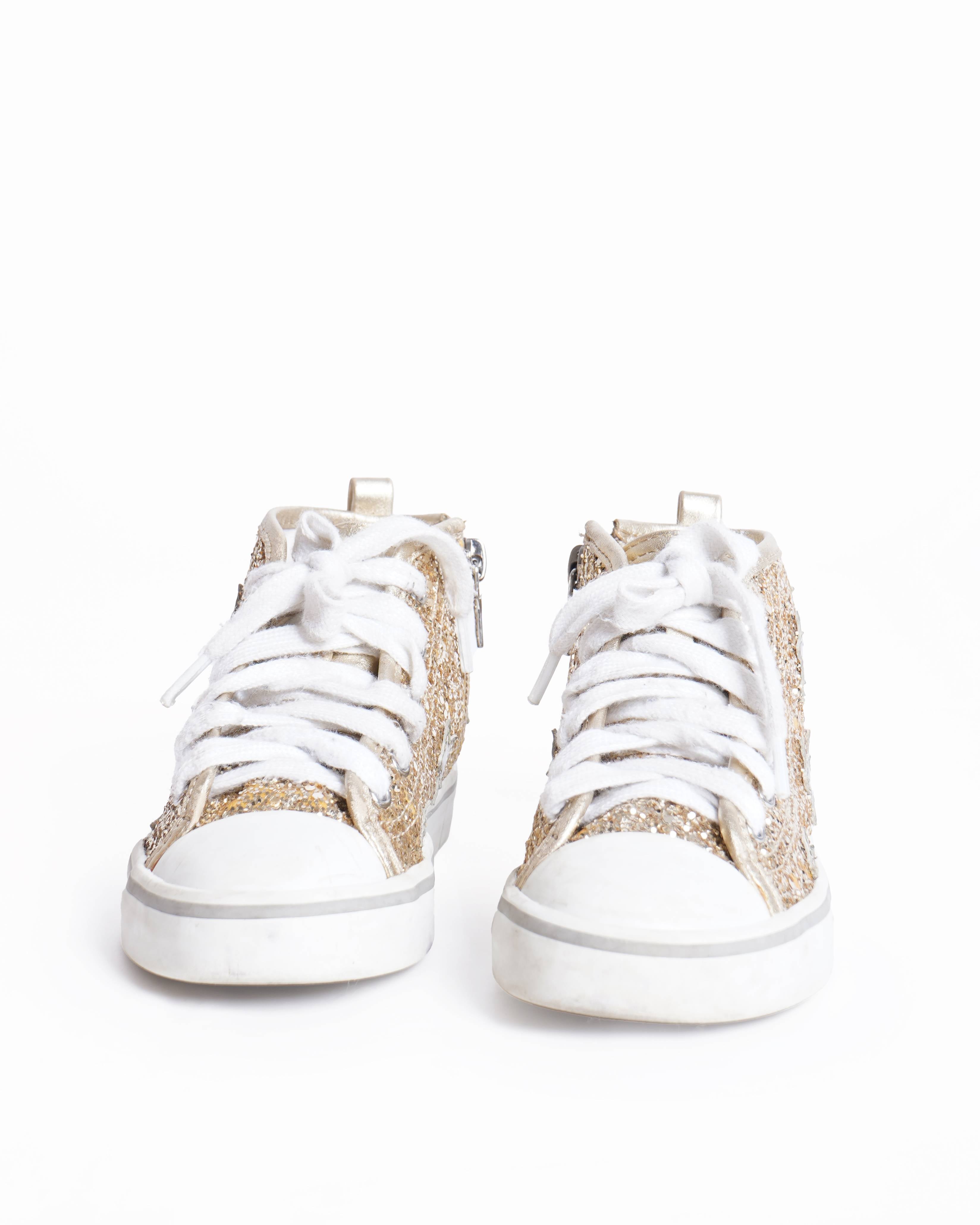 Prada Golden Glitter trainers Kids