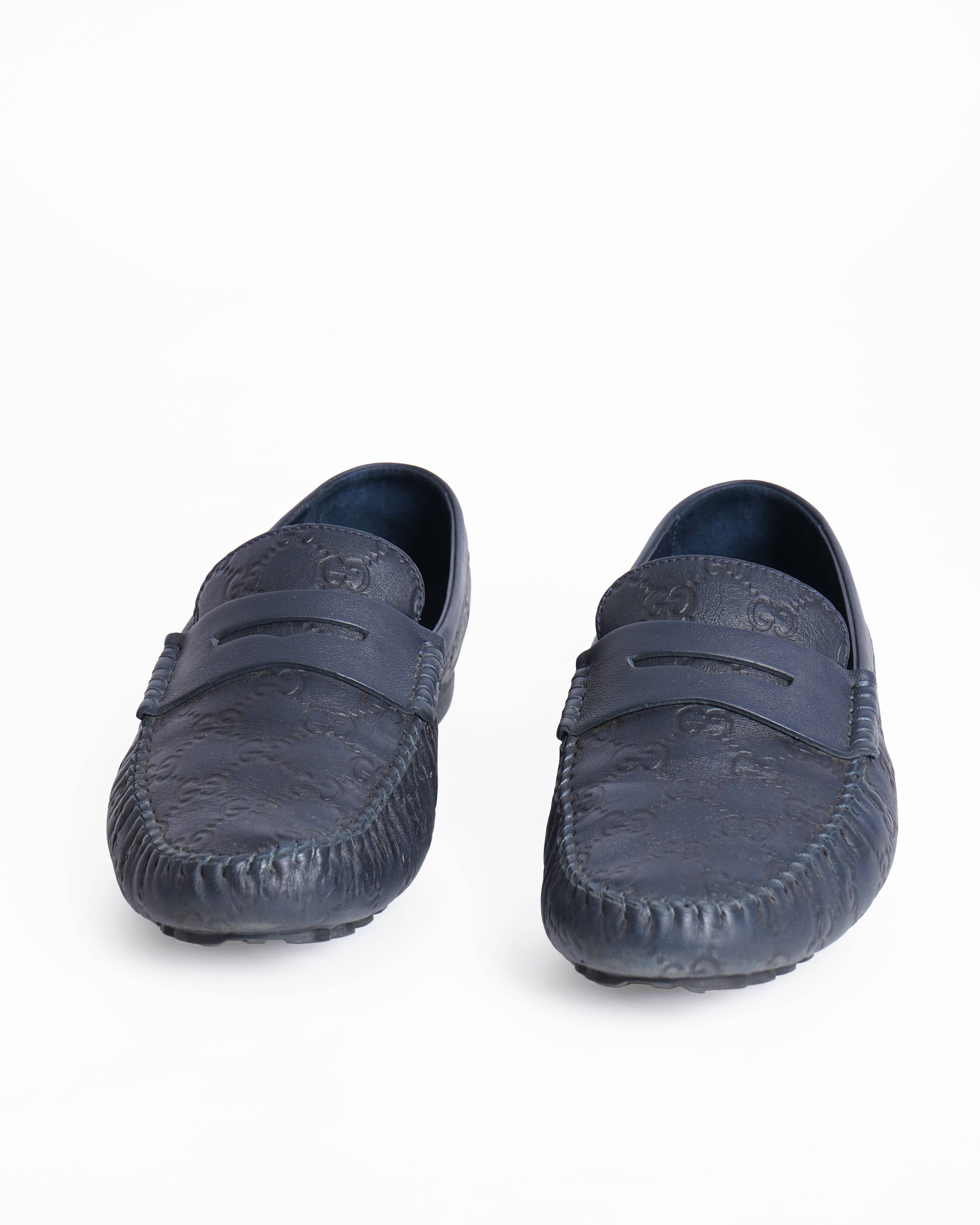 Gucci Guccissima Men's Loafers In navy blue