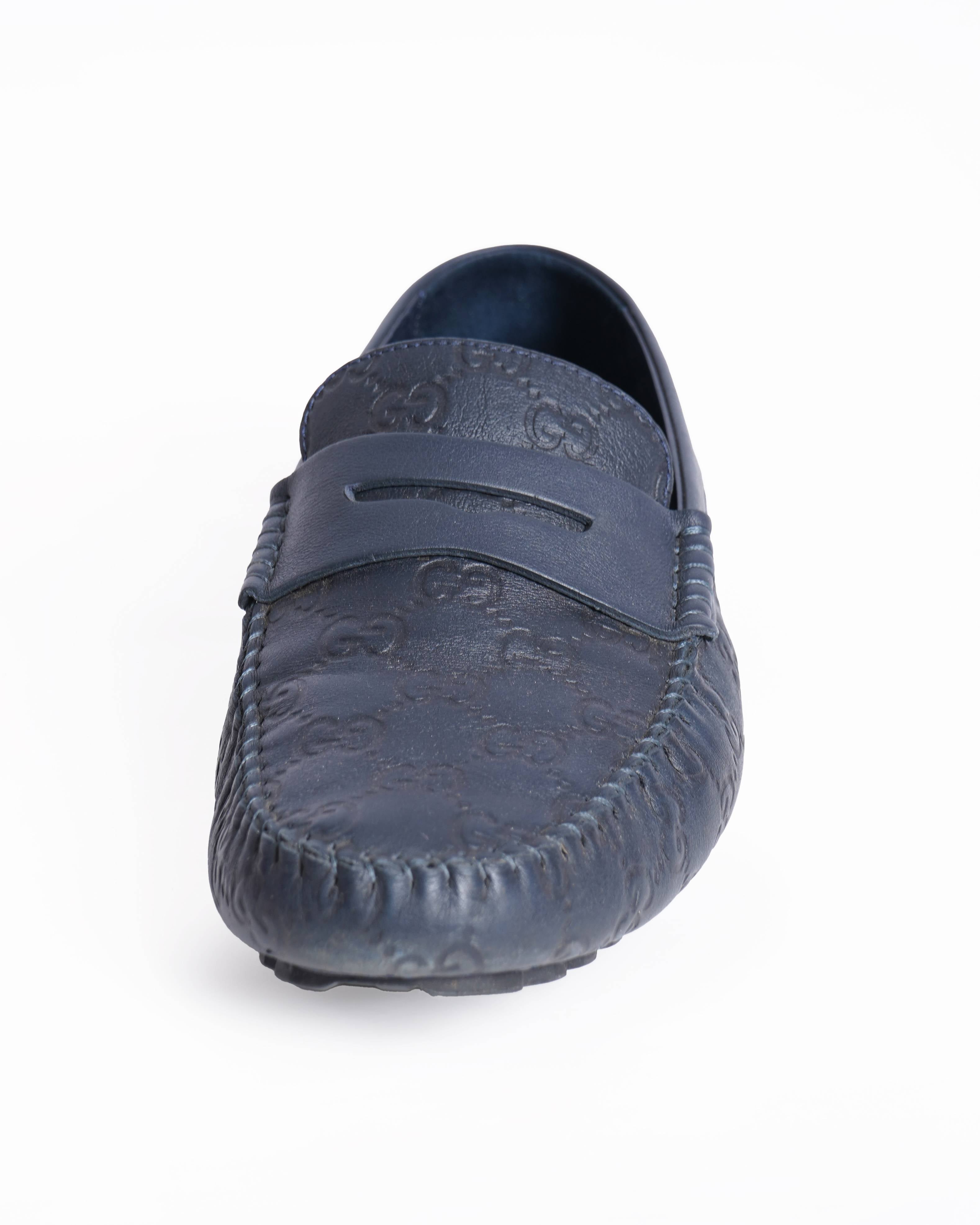Gucci Guccissima Men's Loafers In navy blue
