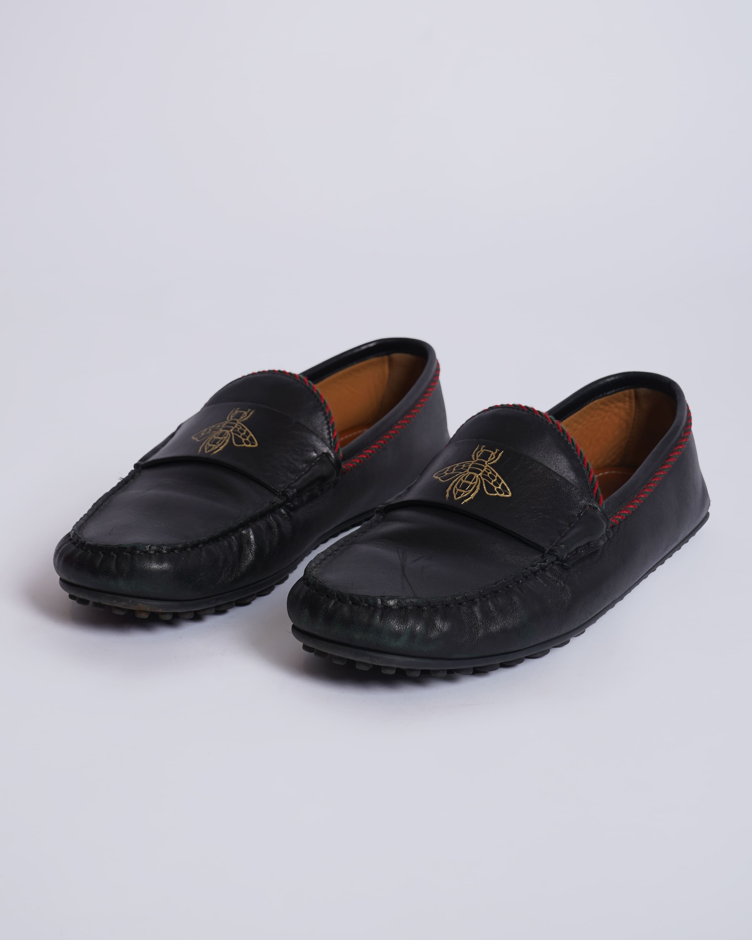 Gucci Men's Leather Bee Loafers