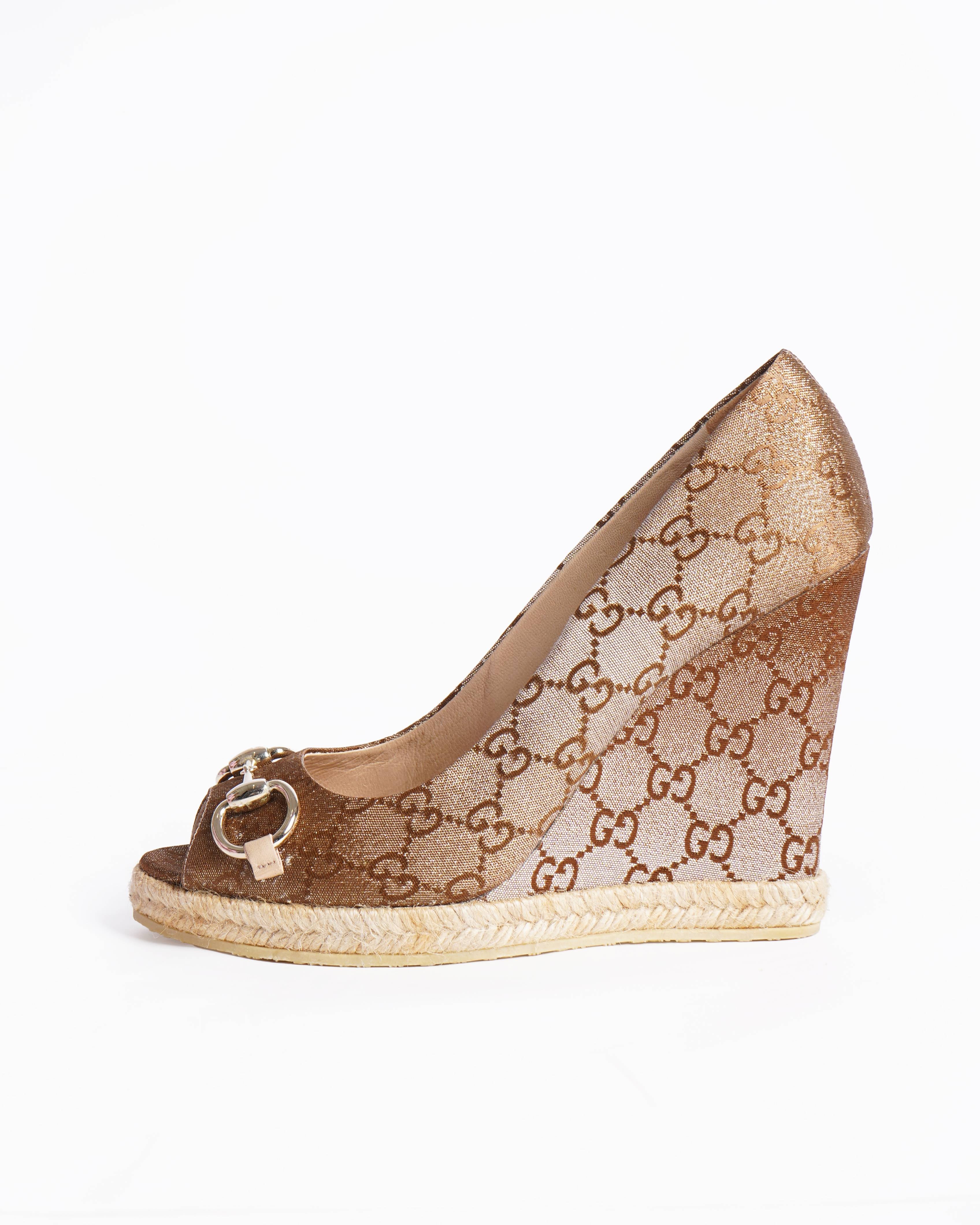 New Gucci Horsebit Pumps In Monogram