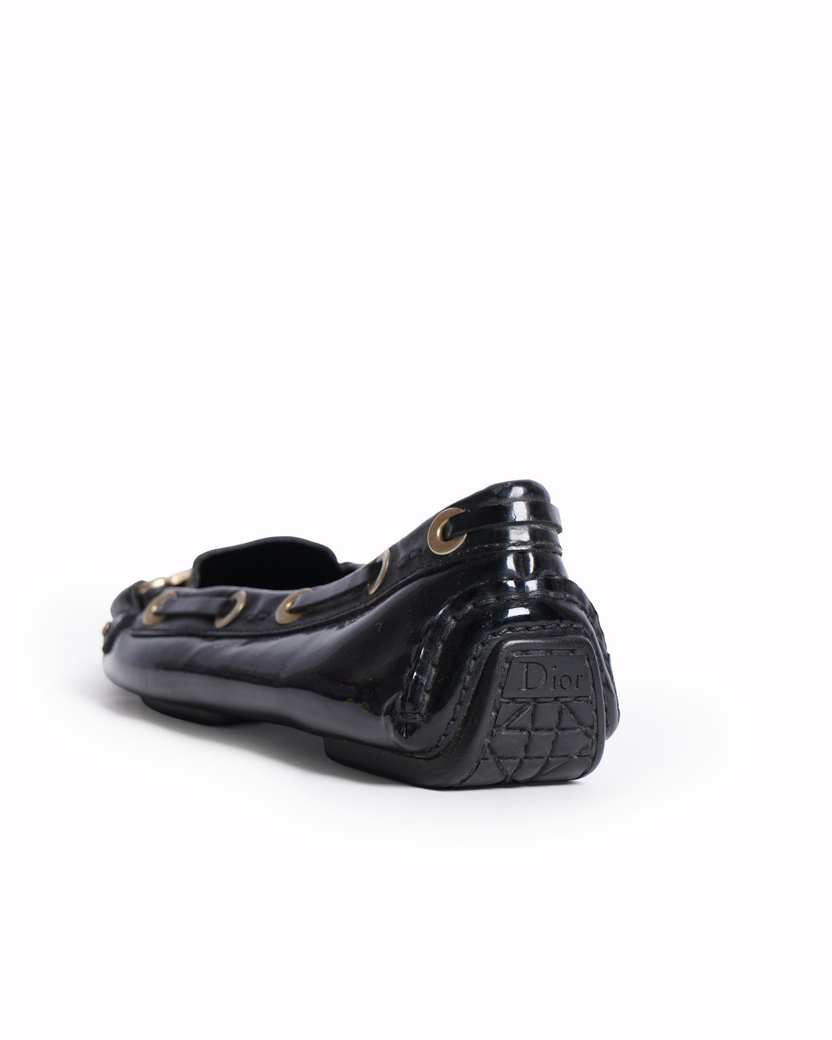 Christian Dior 
Black Patent Leather CD Loafers