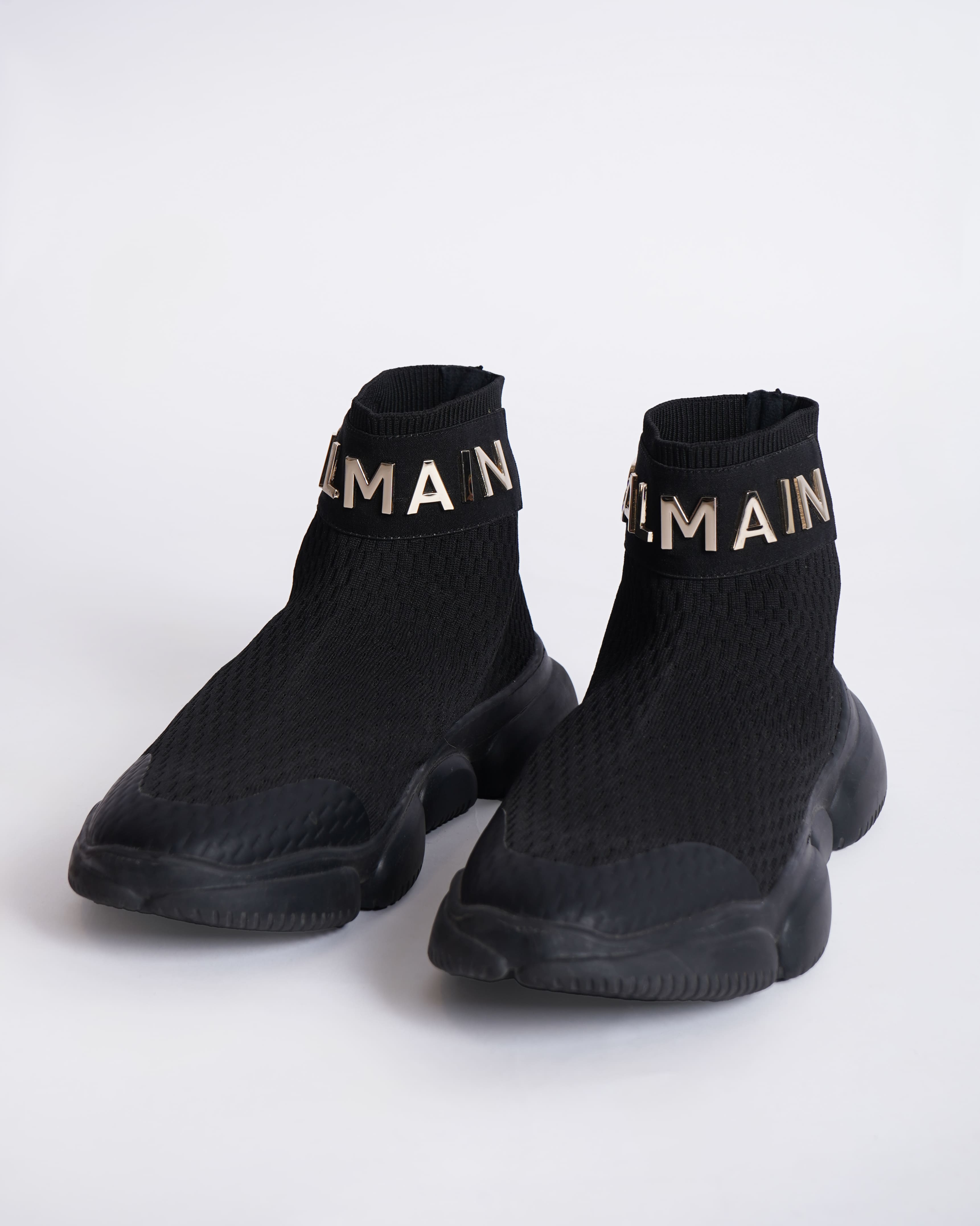 Balmain logo-embossed sock sneakers