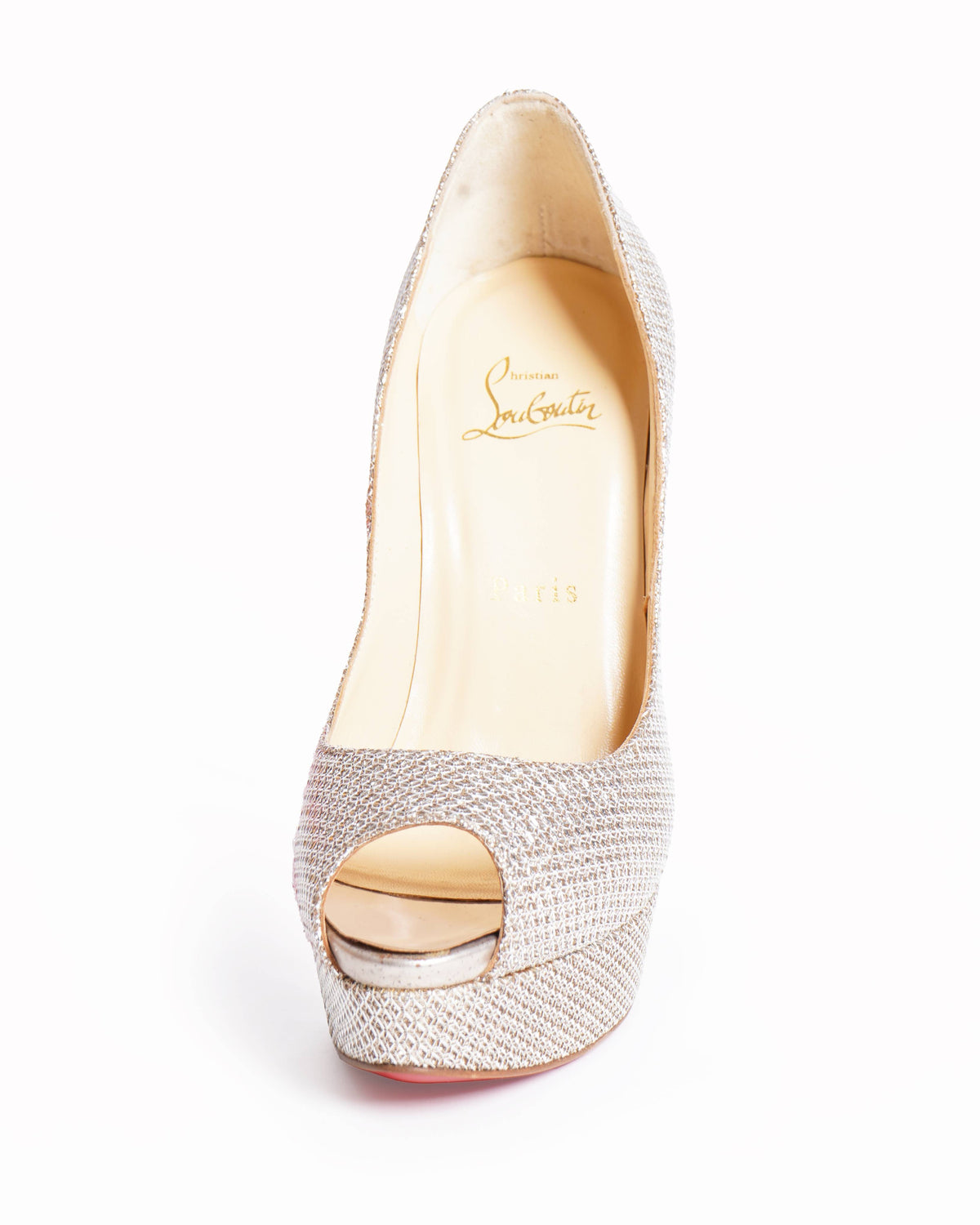 New Christian louboutin fetish peep 150 glitter Pumps